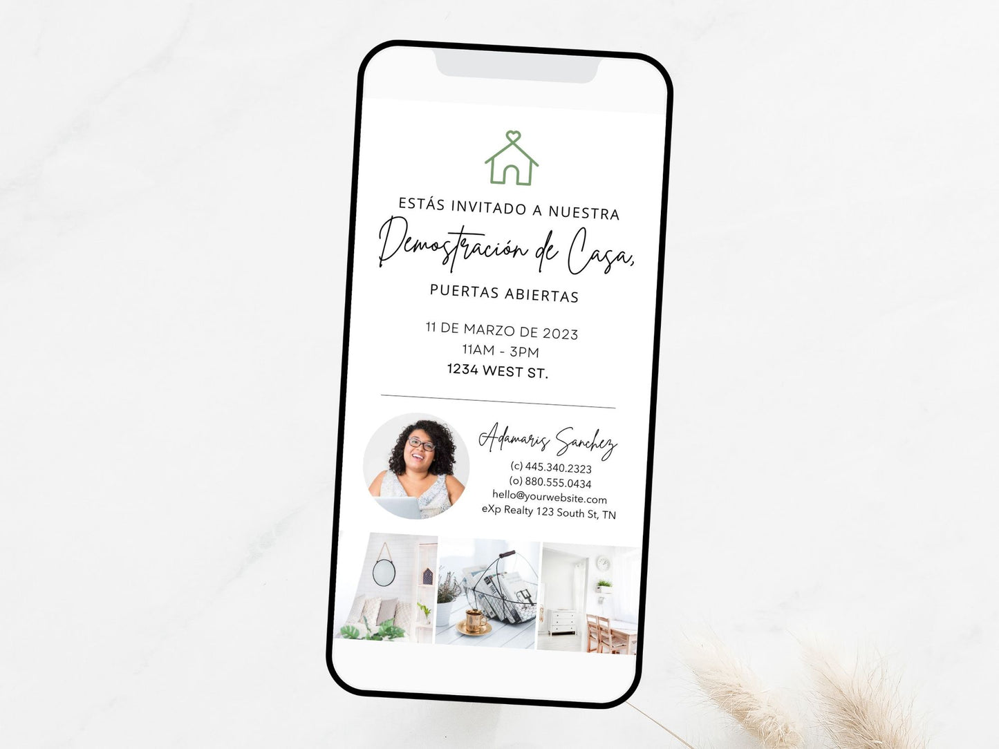 Spanish Textable Open House Invitation