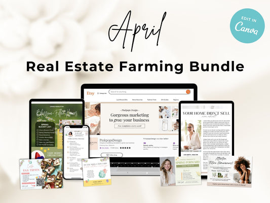 April Farming Bundle - Essential tools and resources for real estate farming in April.
