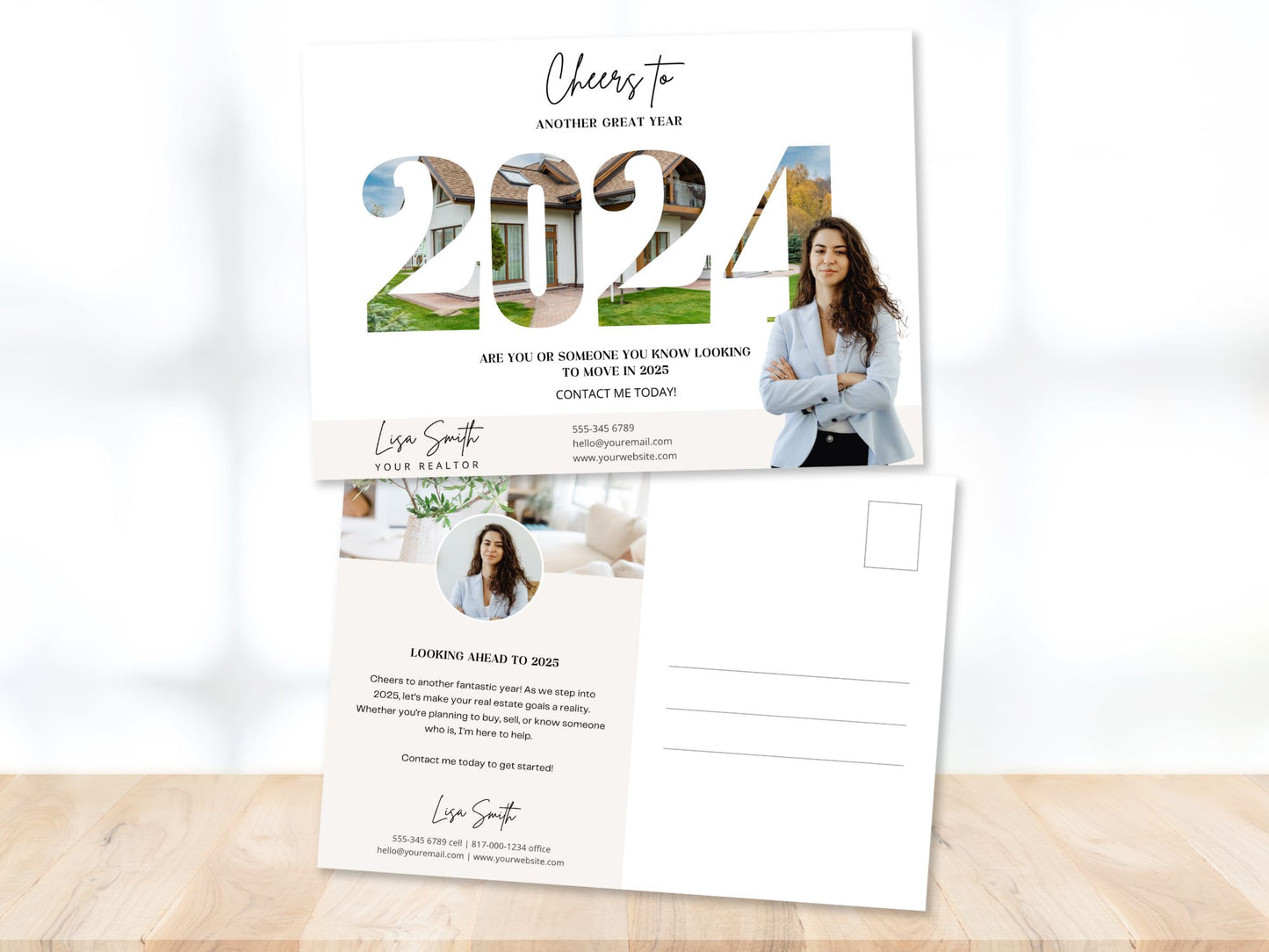 2024 Year in Review postcard showcasing real estate achievements and milestones in a 5x7 design.