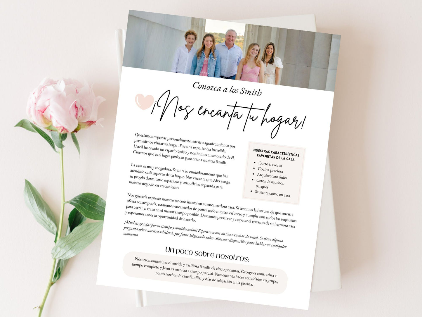 Spanish Home Offer Letter Vol 01 - Make a lasting impression when presenting a purchase offer in Spanish.