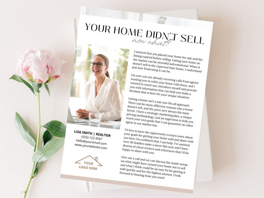 Expired Listing Real Estate Letter Vol 02 - Targeted letter designed to rekindle interest in expired listings, showcasing real estate expertise and providing compelling insights.