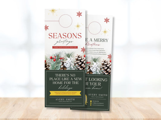 Real Estate Seasons Greeting Christmas Door Hanger - Green: Deck the Doors with Festive Holiday Greetings for Clients and the Community