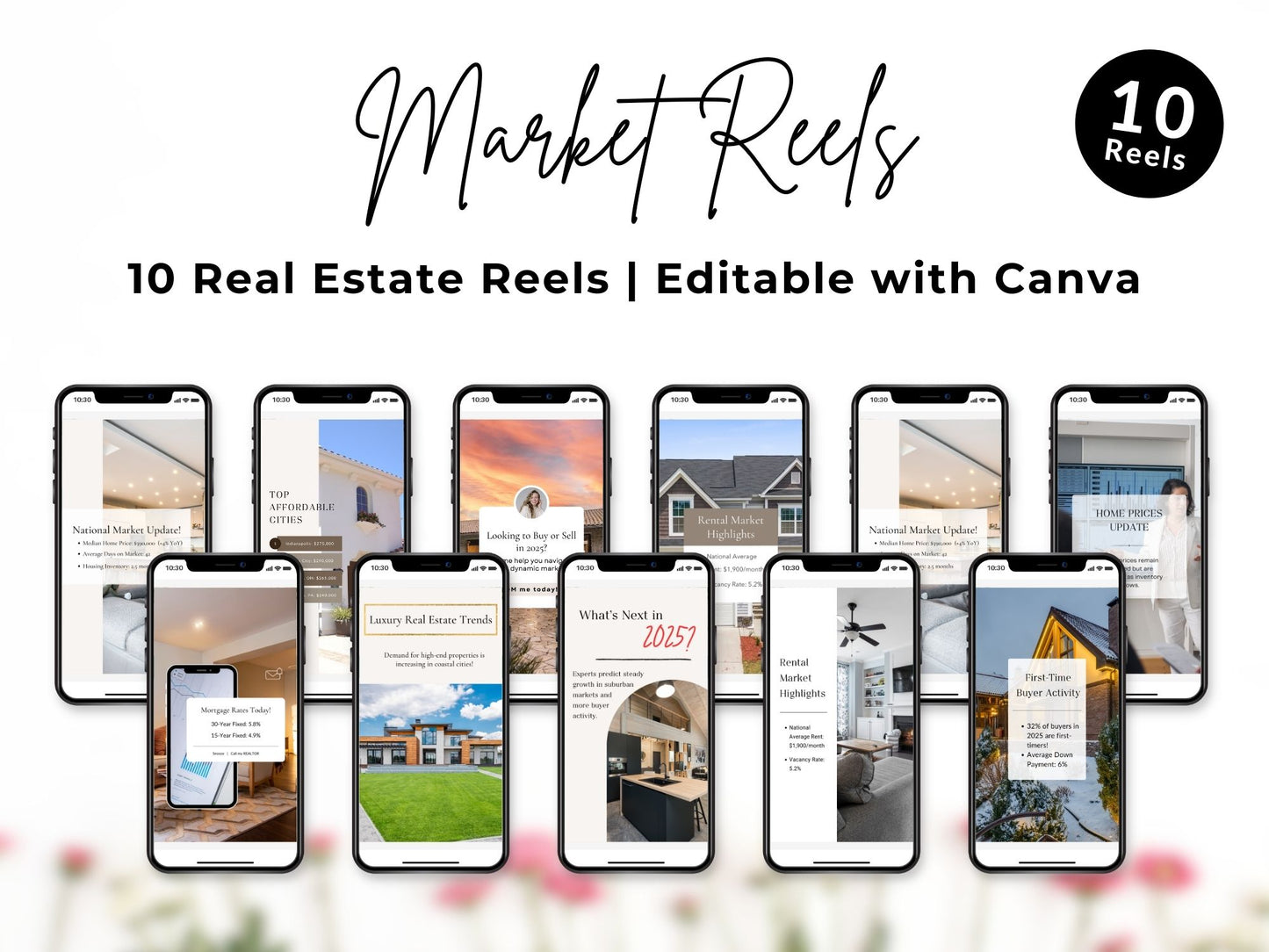 Engaging real estate market reels highlighting trends, updates, and insights for buyers and sellers.