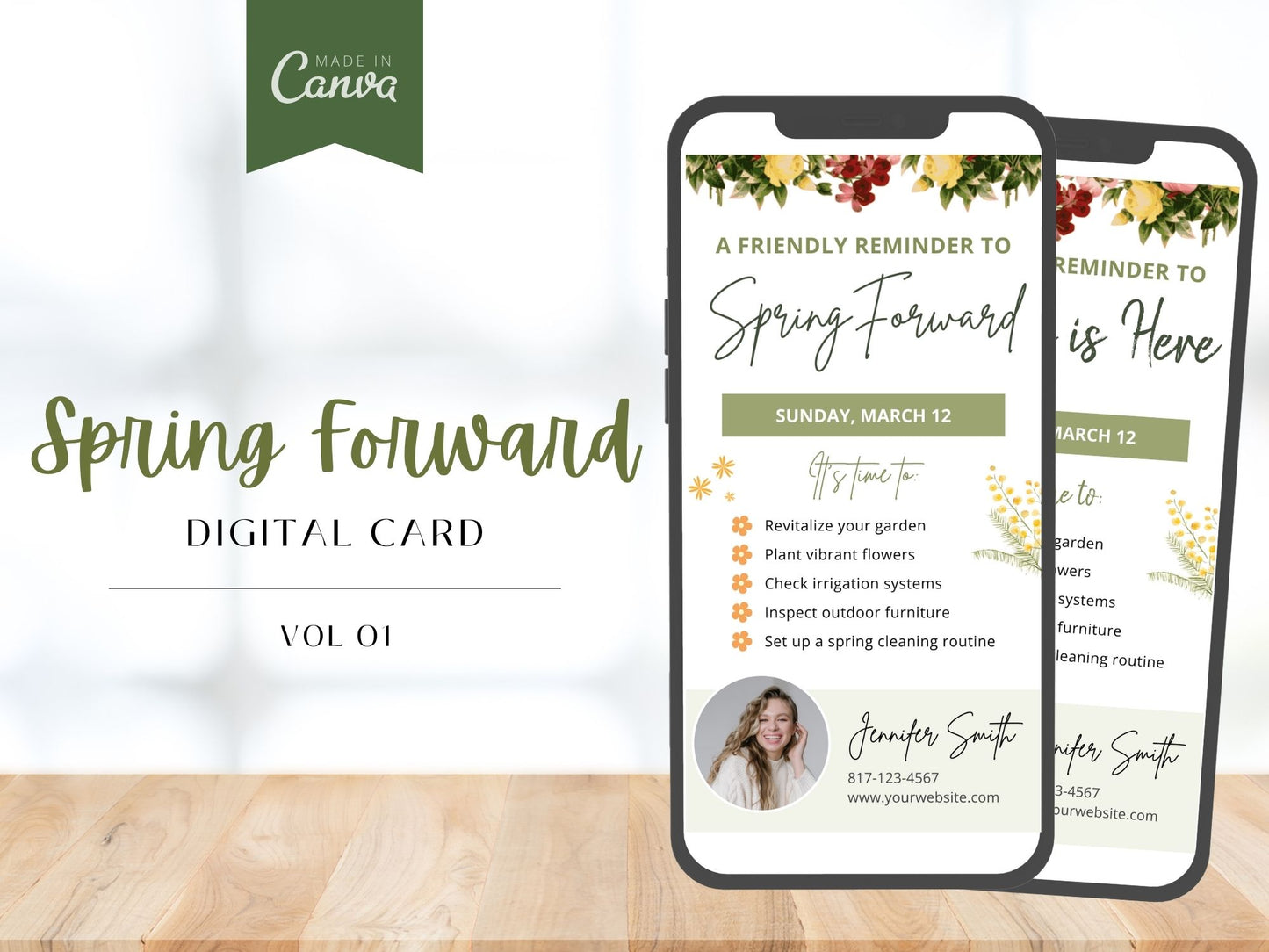 Spring Forward Digital Card Vol 01 - Professionally designed real estate digital card for a timely reminder of daylight saving time.