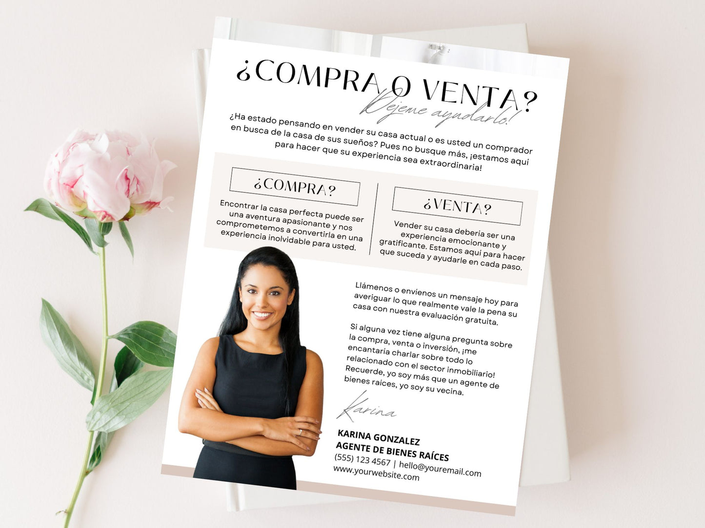 Spanish Buying or Selling Real Estate Letter Vol. 02 - Instill confidence when buying or selling properties with a personalized introduction, clear guidance, and professional real estate services