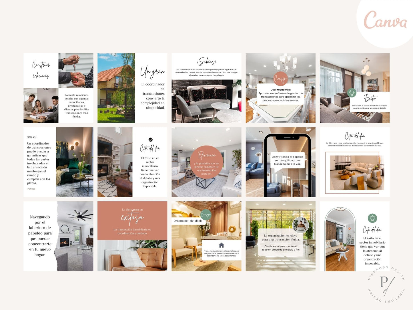 Spanish Transaction Coordinator Instagram Posts- Essential transaction tips templates for Spanish-speaking clients.