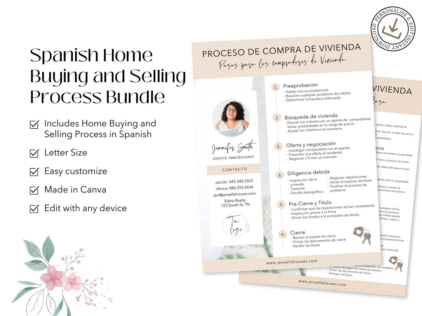 Spanish Home Buying and Selling Process Bundle - Essential tools for facilitating transactions with Spanish-speaking clients.