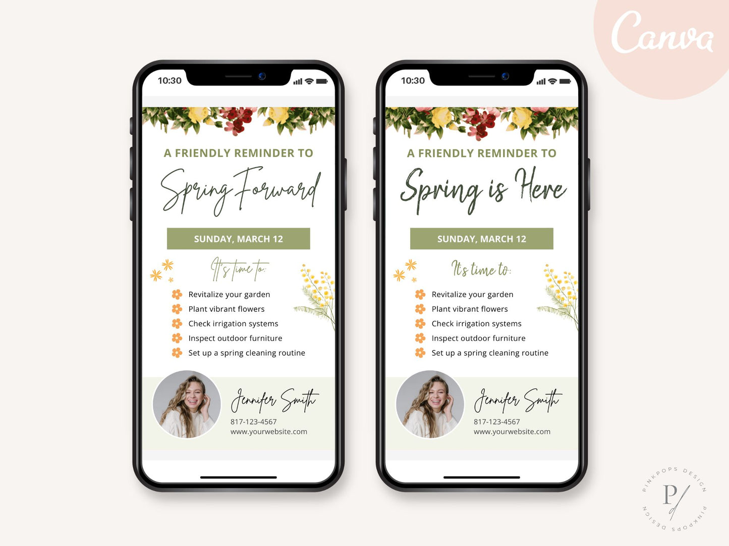Spring Forward Digital Card Vol 01 - Professionally designed real estate digital card for a timely reminder of daylight saving time.
