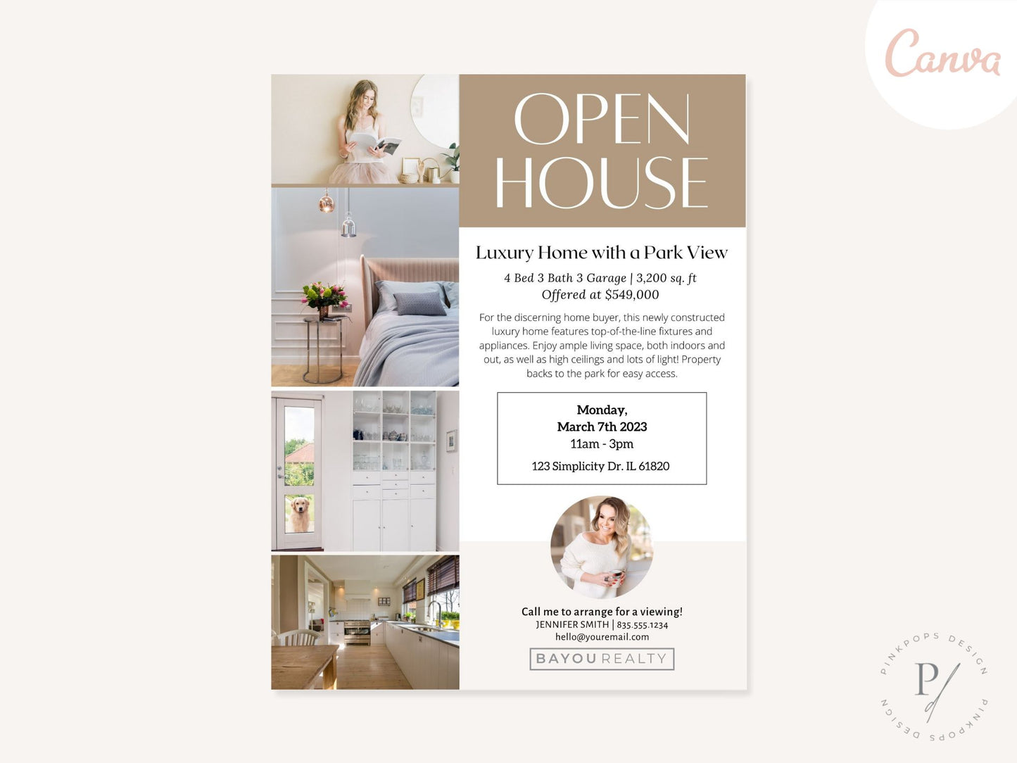Real Estate Luxury Open House Flyer - Visually stunning tool for promoting high-end open house events in the luxury real estate market.