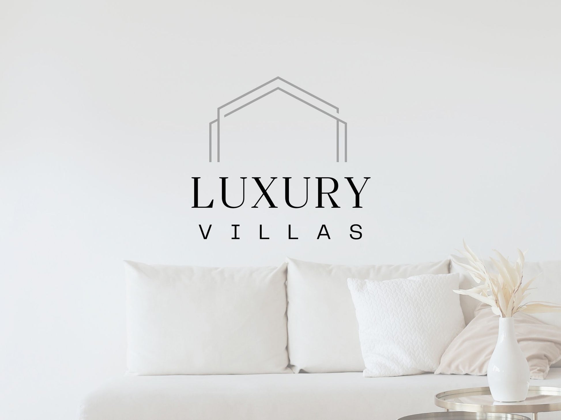 Luxury Villas Logo Template - Elegant and sleek logo designed for luxury real estate professionals.