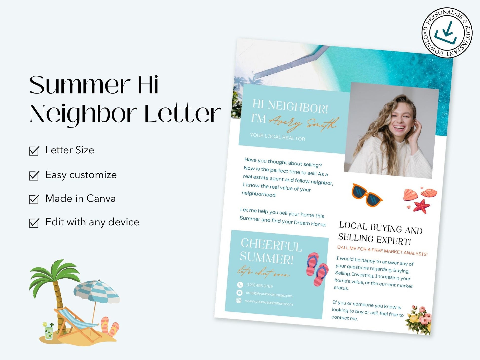 Summer Hi Neighbor Letter - Foster a sense of community in your neighborhood with our friendly letter.