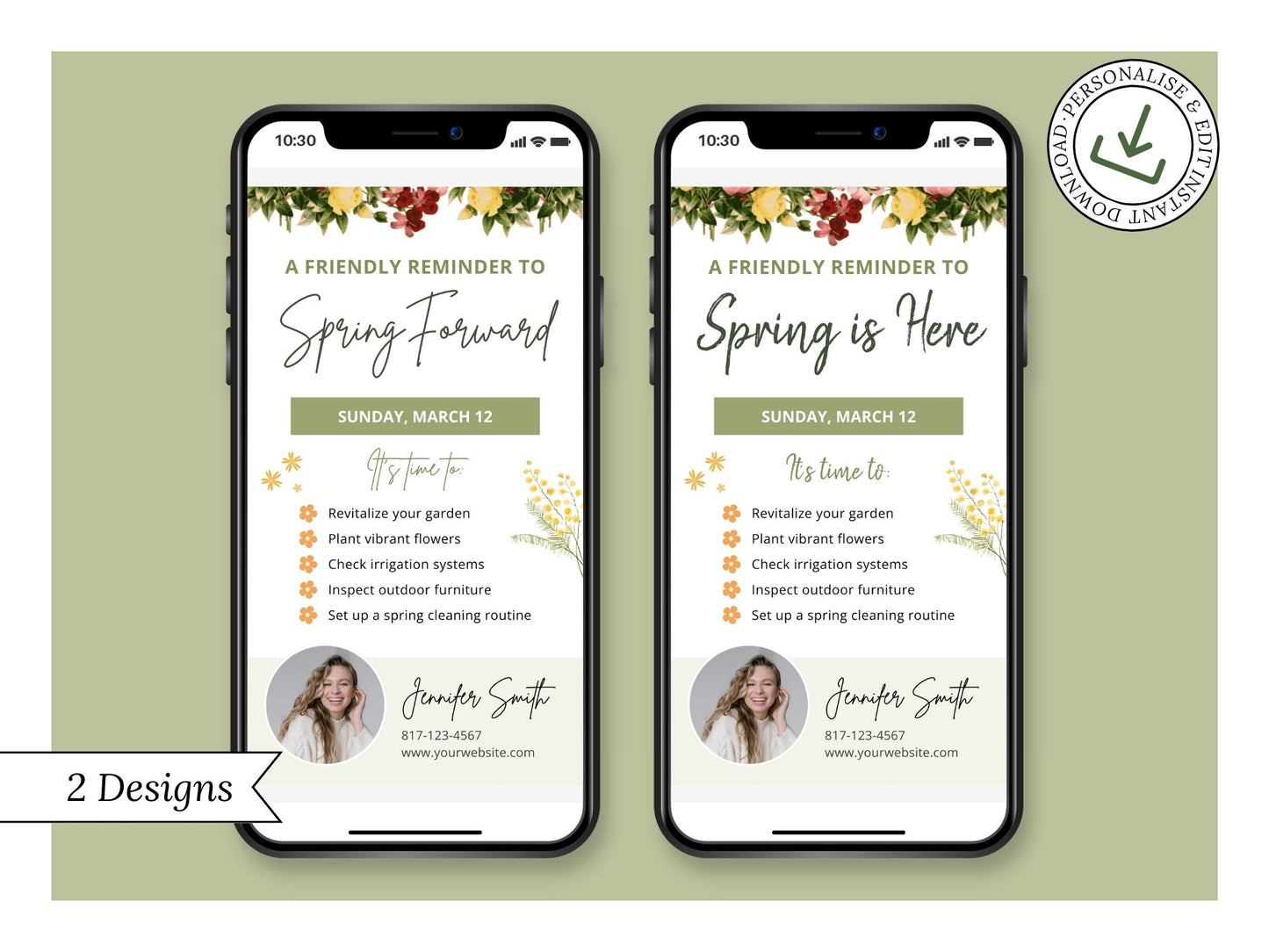 Spring Forward Digital Card Vol 01 - Professionally designed real estate digital card for a timely reminder of daylight saving time.