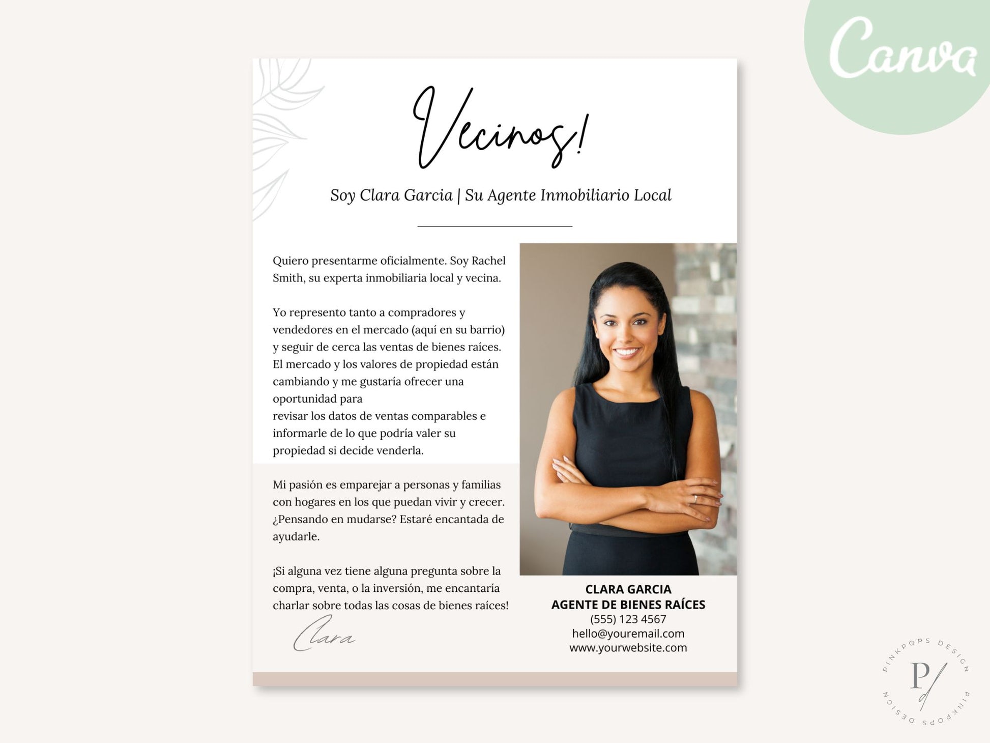 Real Estate 'Hello Neighbors' Letter in Spanish Vol. 02 - Connect effectively with your community by introducing your real estate services with this personalized digital letter.