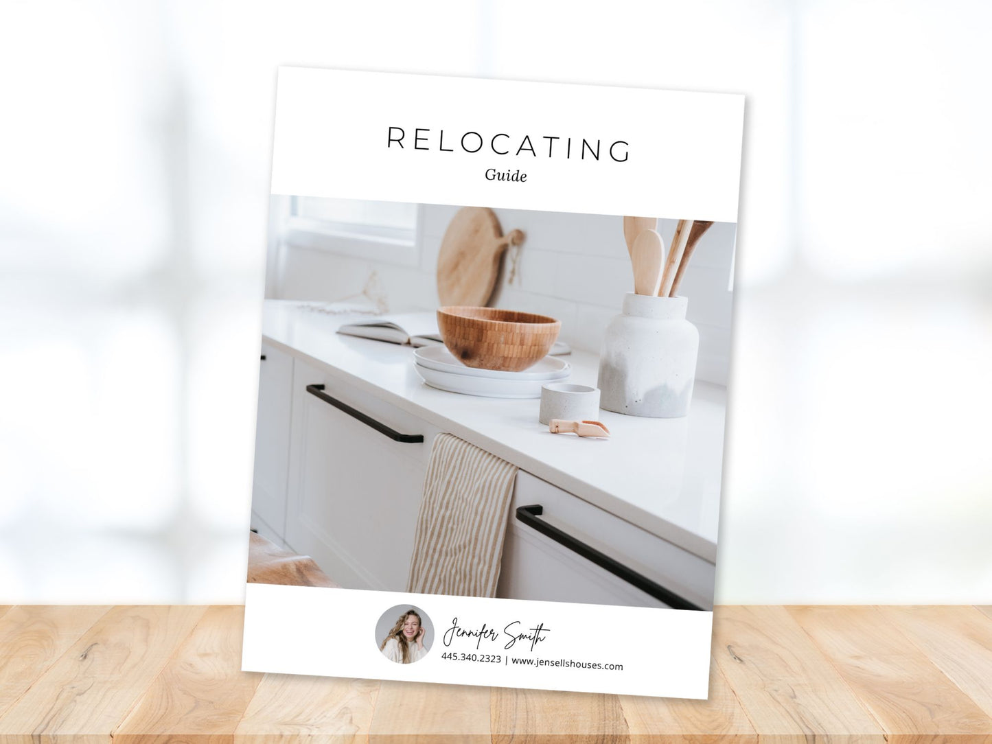 Minimal Relocating Guide template offering tips and assistance for homebuyers relocating.