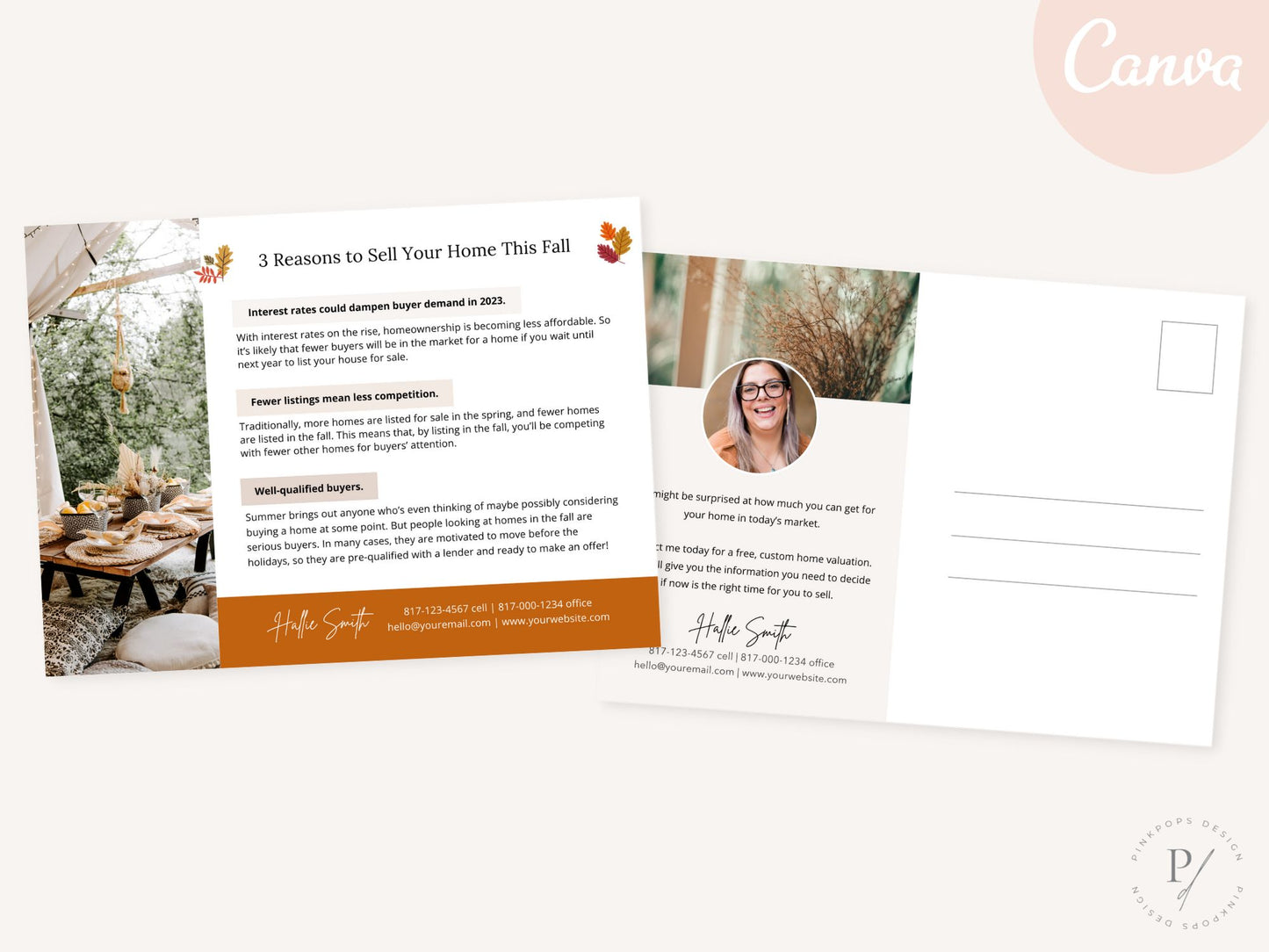 Real Estate Fall Postcard - Beautifully designed postcard capturing the essence of fall, bringing the warmth of autumn to client communications for a visually appealing and festive expression of seasonal greetings.