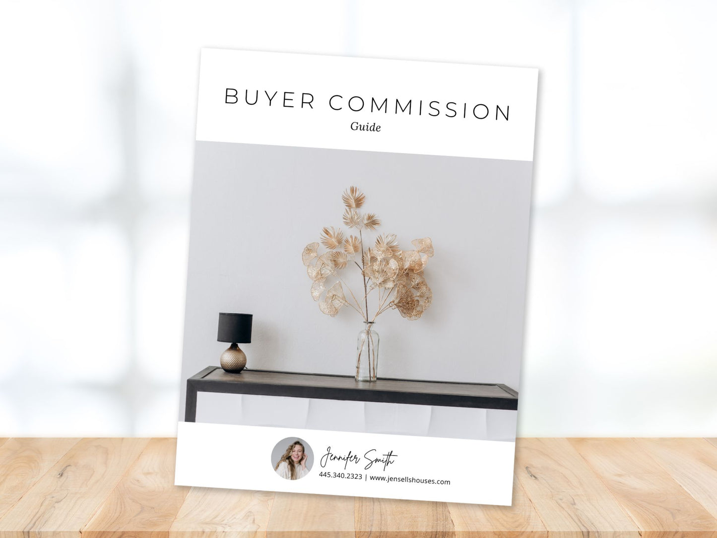 Minimal Buyer Commission Guide template detailing real estate commission structures for buyers.