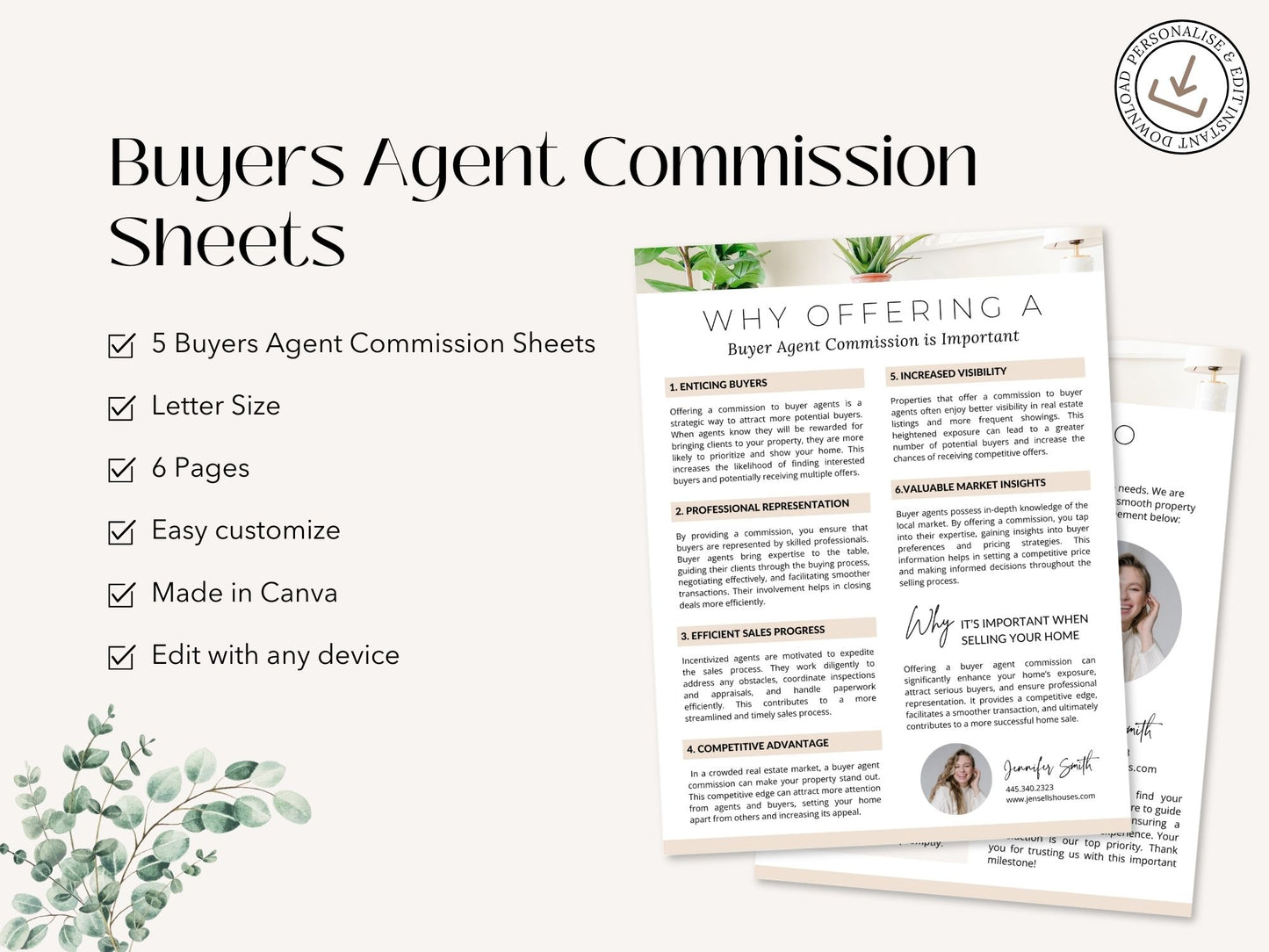 Buyers Agent Commission Sheets Vol 01 - Comprehensive documents including buyer
agreement, commission explanations, and compensation packages.