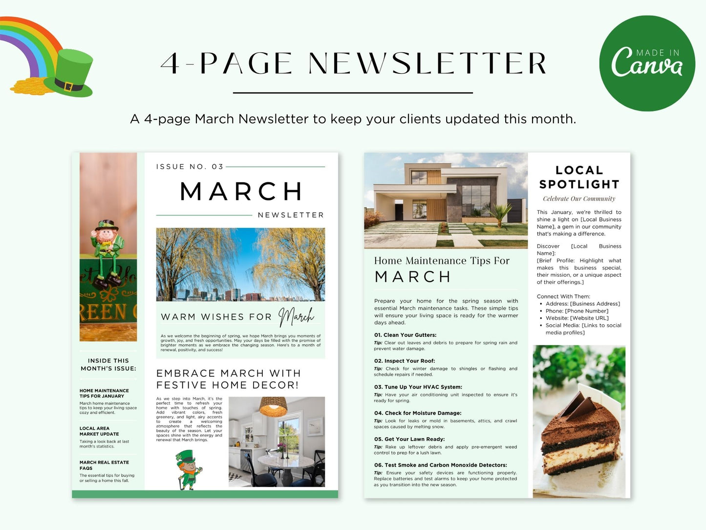 March Newsletter 2025 with spring tips, market trends, and real estate updates for clients.