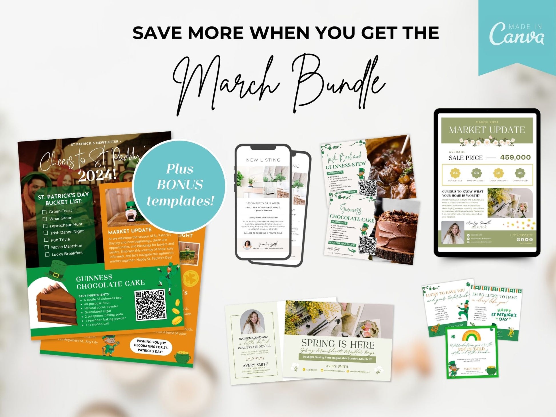 March Farming Bundle - Comprehensive tools for real estate farming and community engagement in March.