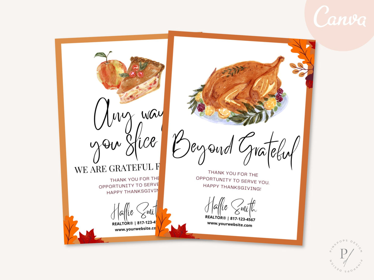 Real Estate Thanksgiving Pop By Tag Bundle - Eye-catching tags to enhance your pop-by gifts, expressing gratitude and fostering connections with clients during the Thanksgiving festive season.