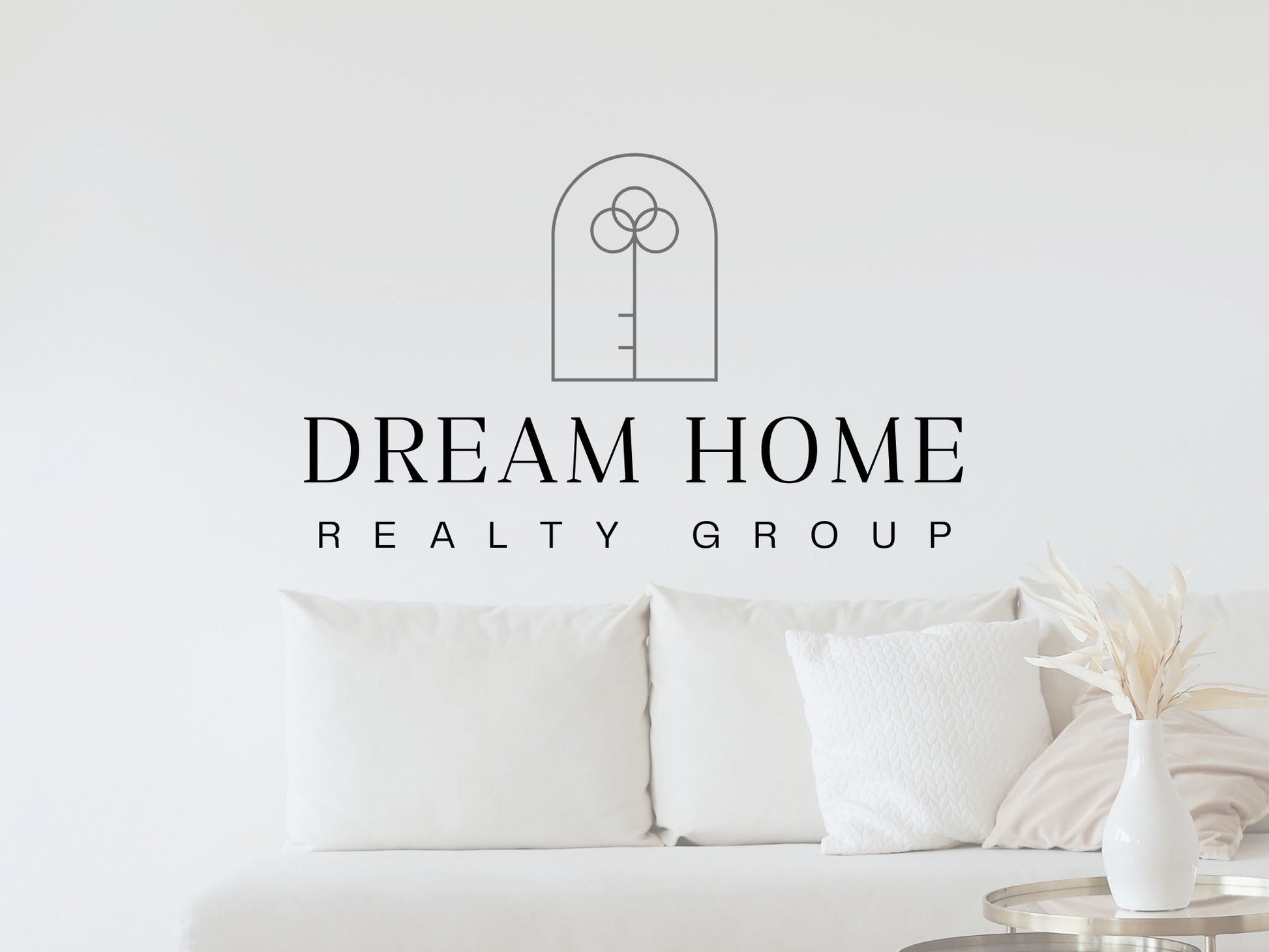 Dream Home Realty Group Logo Template - Clean and contemporary logo designed for real estate professionals.