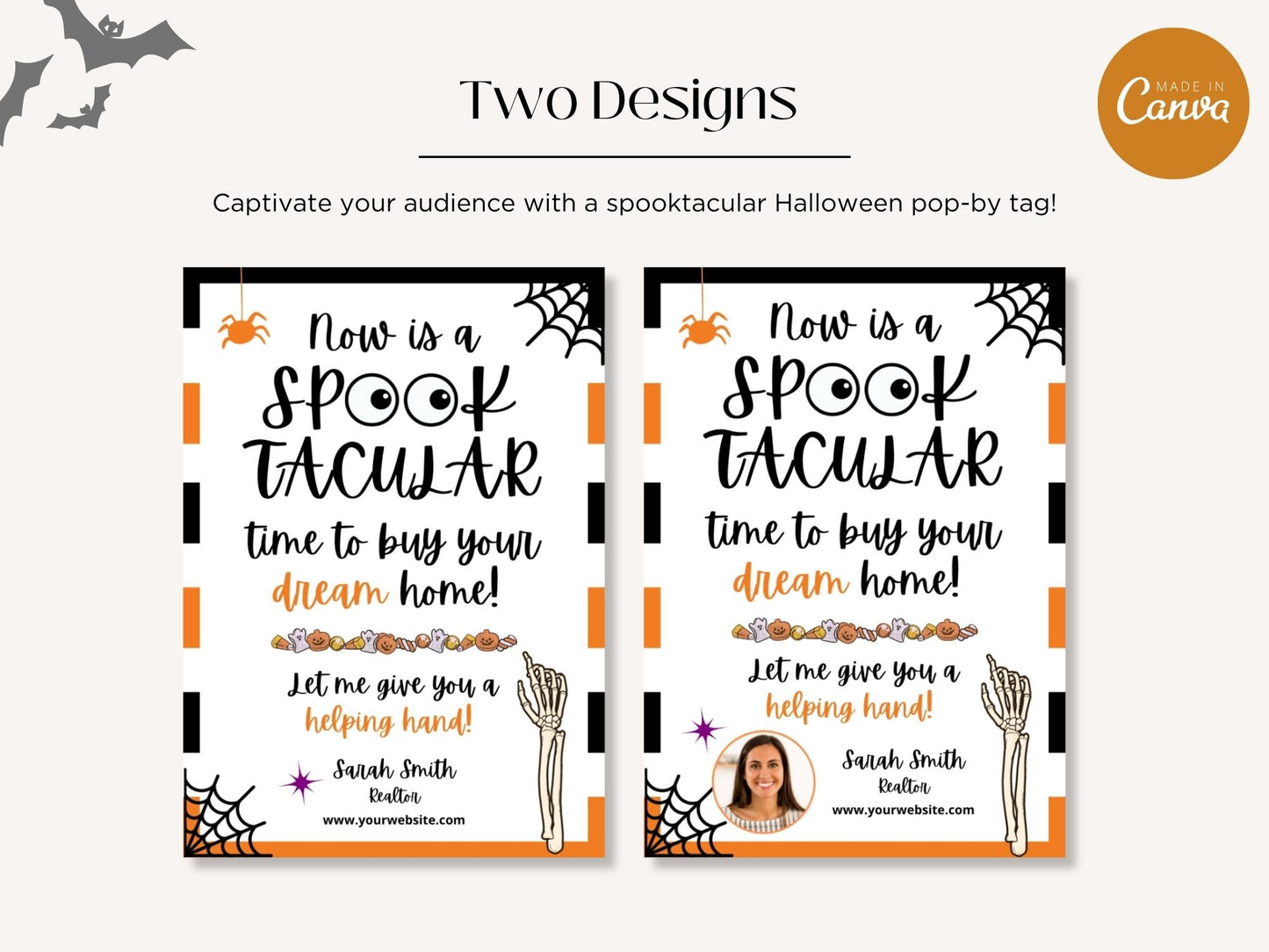 Real Estate Halloween Pop By Tags - Creatively designed tags for adding a festive touch to your pop-by gifts and creating a memorable and personalized connection with clients during the Halloween season.