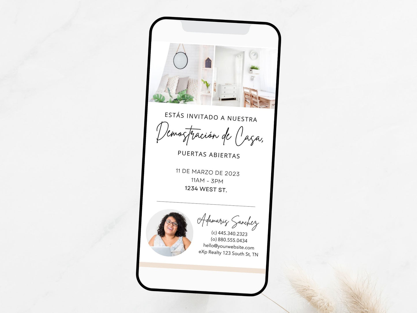 Spanish Textable Open House Invitation