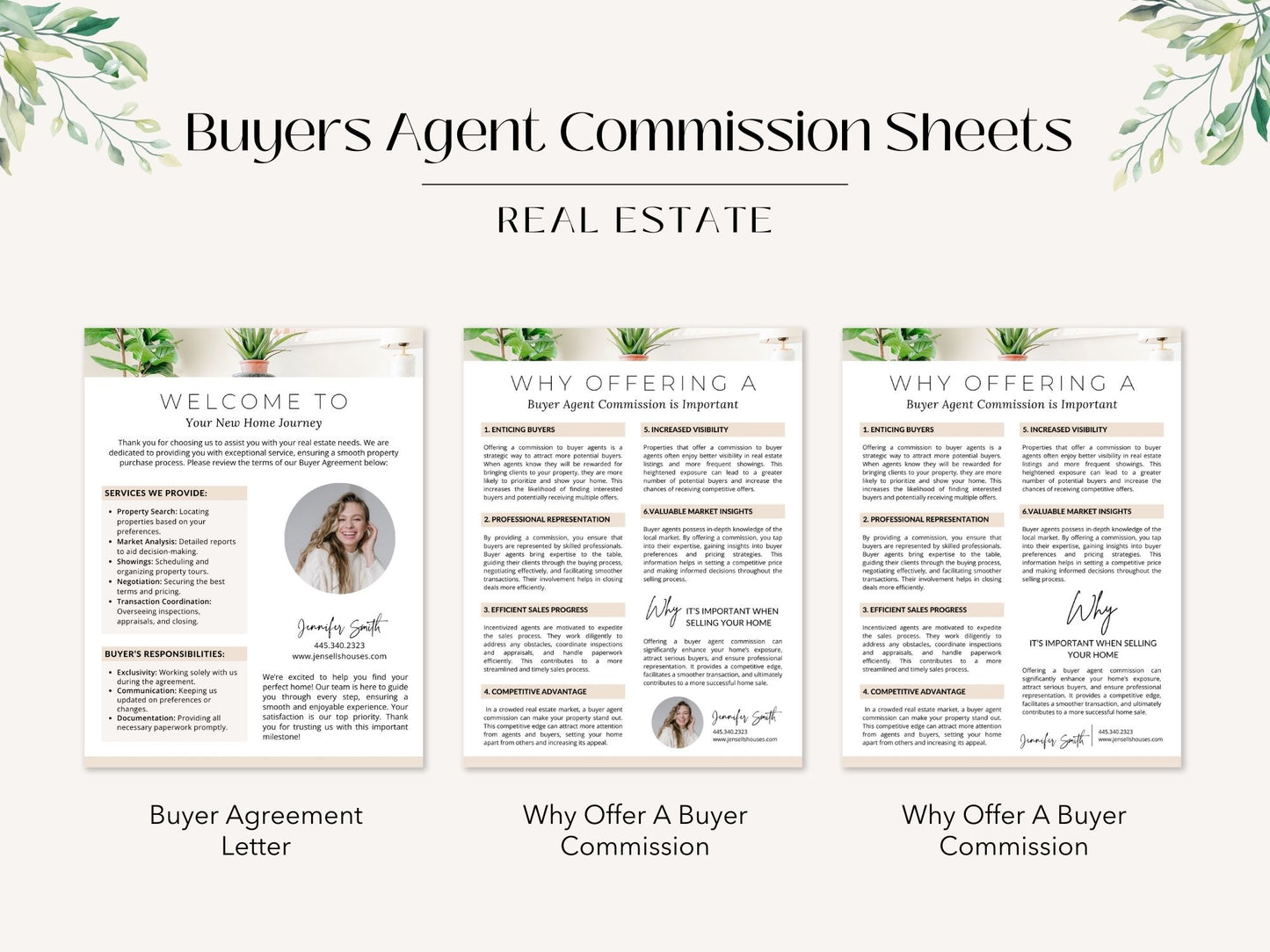 Buyers Agent Commission Sheets Vol 01 - Comprehensive documents including buyer
agreement, commission explanations, and compensation packages.