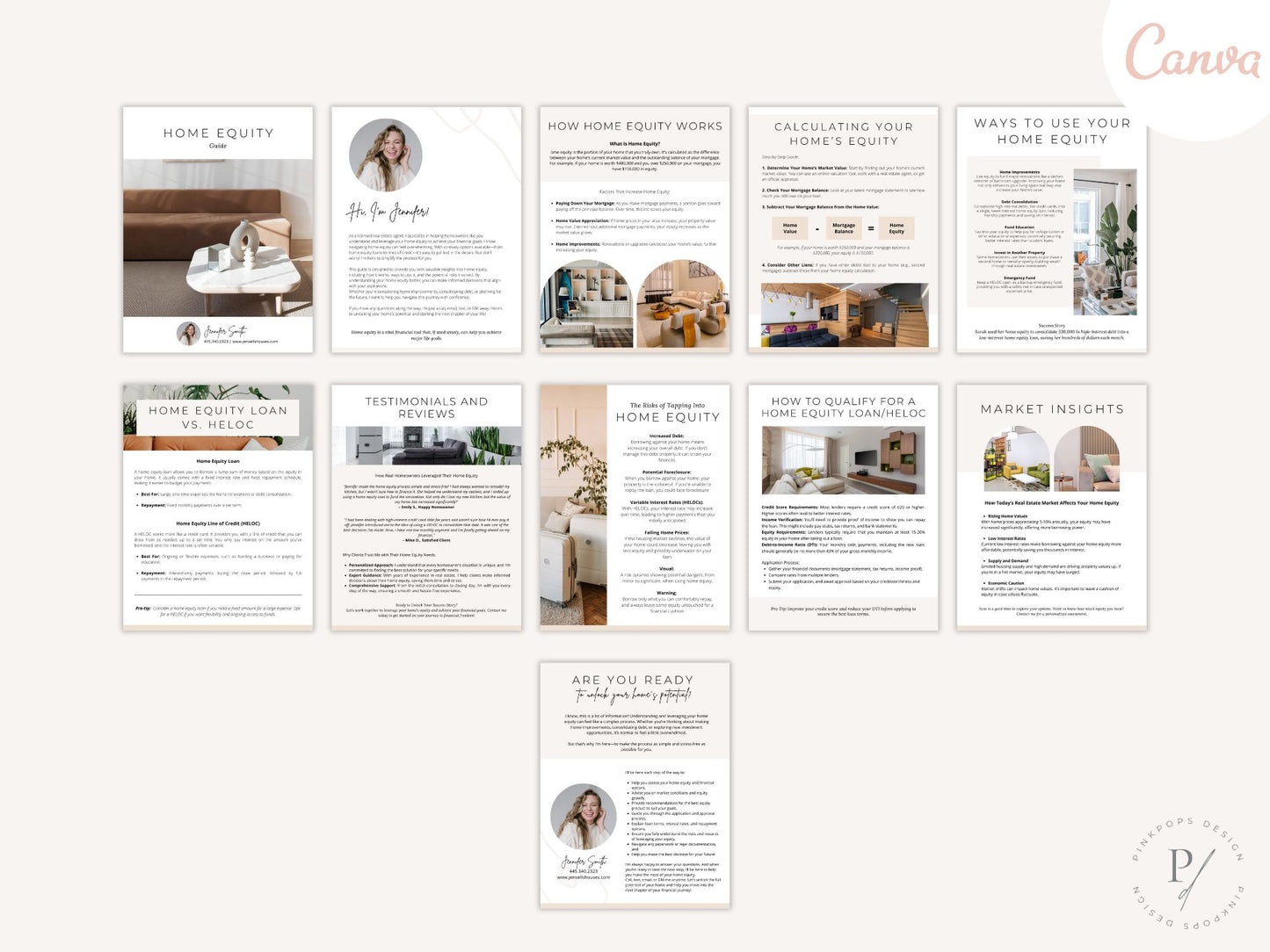Minimal Home Equity Guide template for real estate agents to help homeowners maximize their home equity,