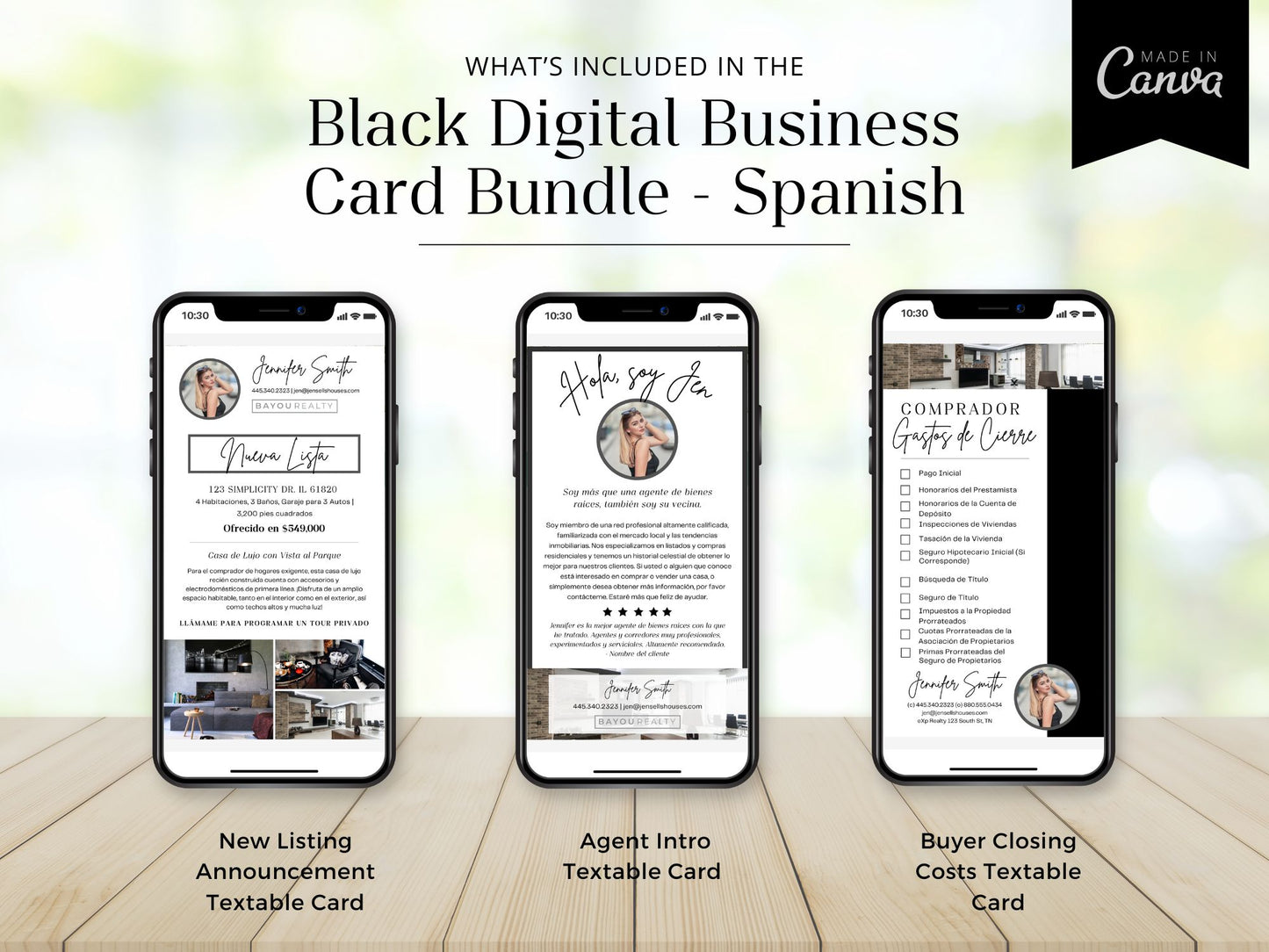 Spanish Black Real Estate Textable Bundle - Power up your real estate marketing strategy with our professional textables in Spanish.
