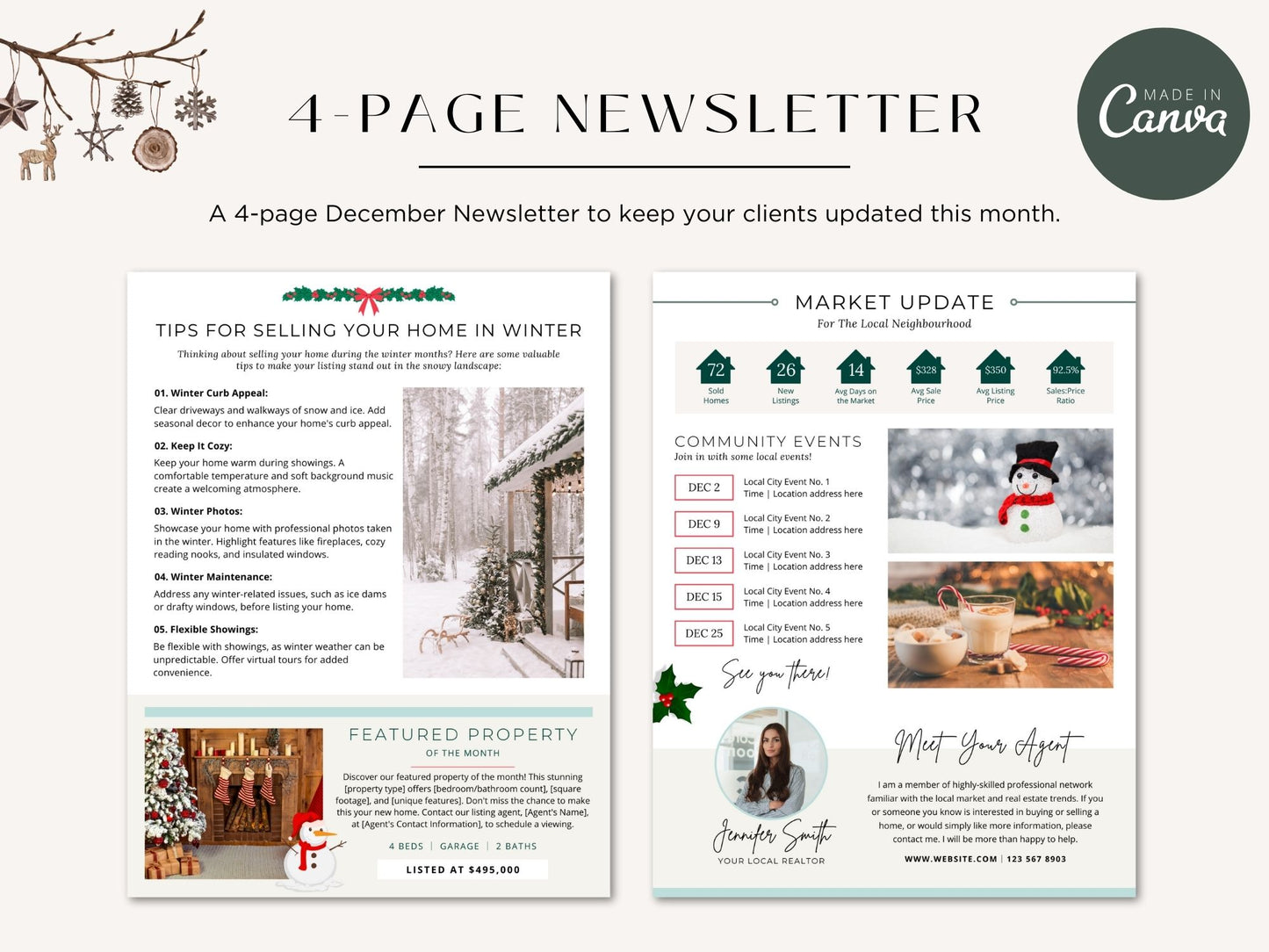 Minimal December Newsletter 2023 - Clean and Stylish Newsletter Template