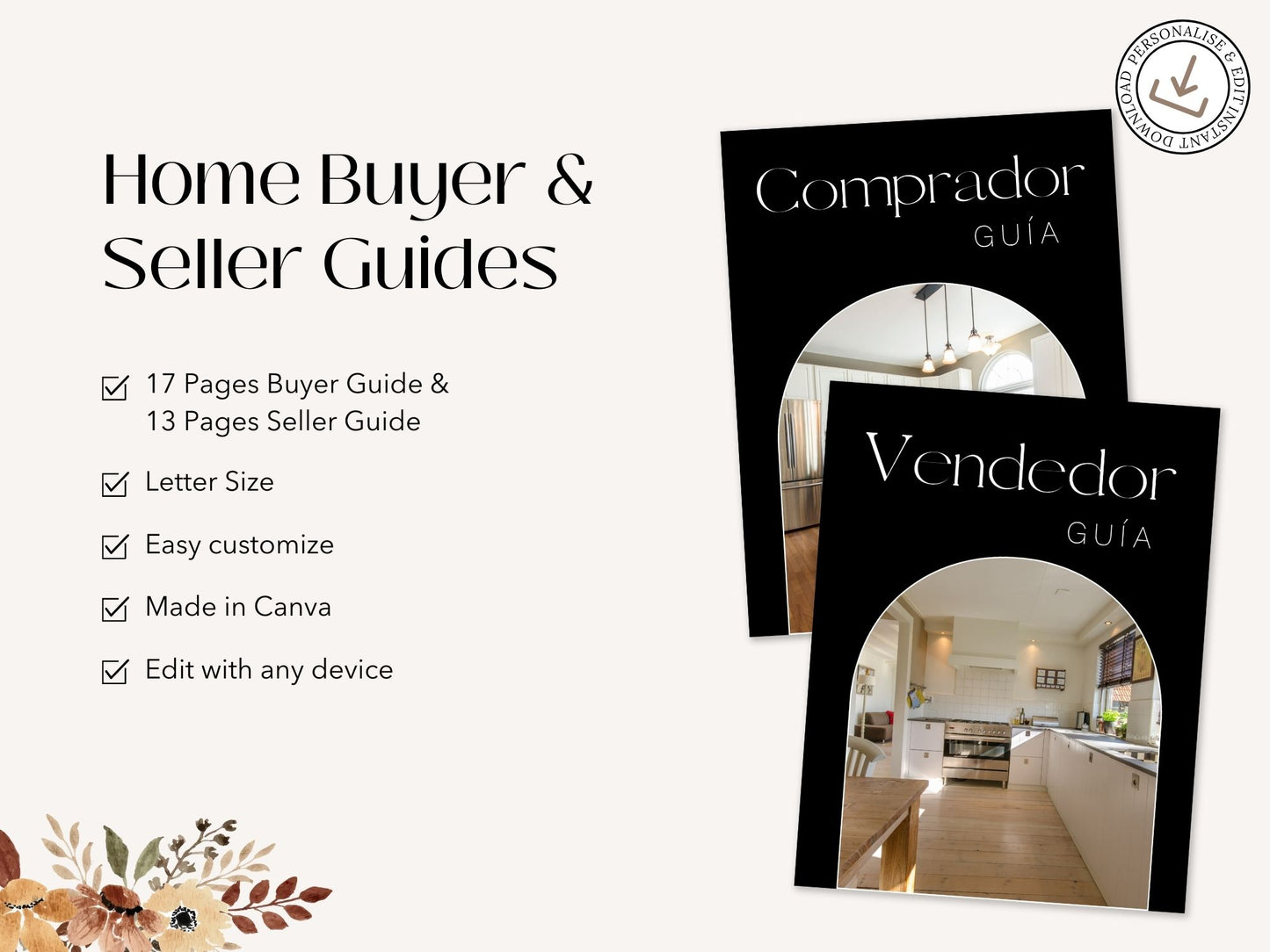Spanish Black Buyer and Seller Guides Vol 01- Sleek guides for Spanish-speaking real estate clients.