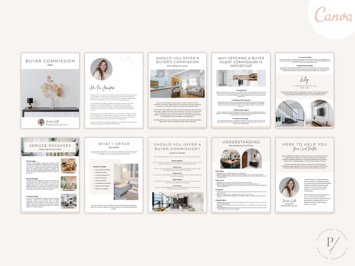 Minimal Buyer Commission Guide template detailing real estate commission structures for buyers.