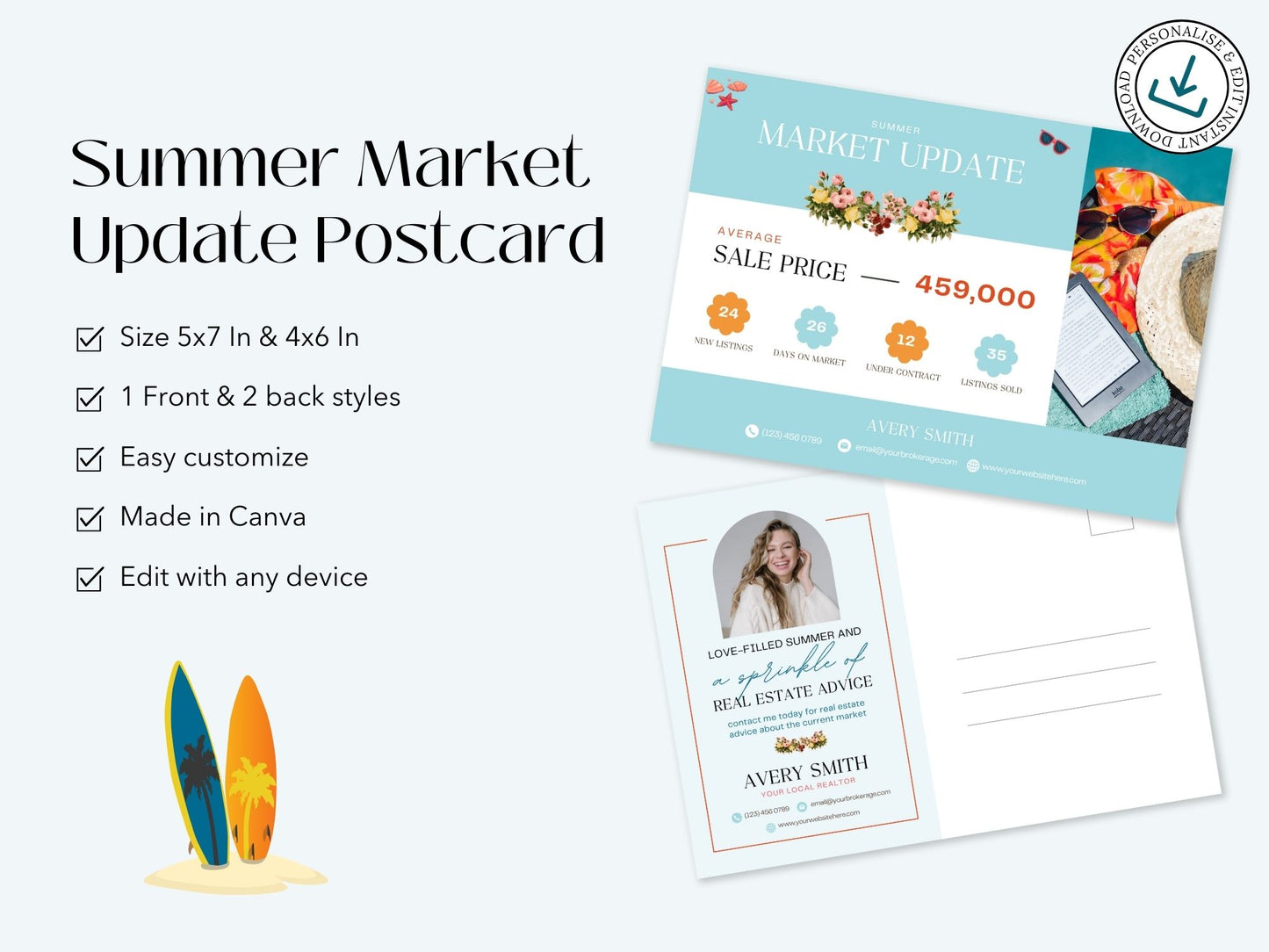 Summer Market Update Postcard - Stay informed with valuable insights into the summer real estate market.