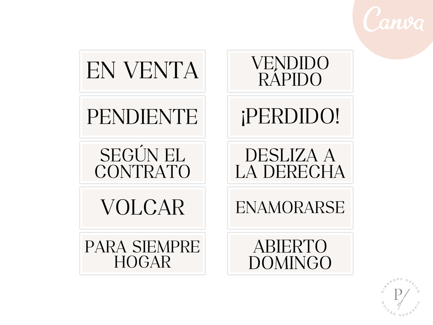 Beige Spanish Yard Signs- Elegant yard signs for Spanish-speaking real estate clients.