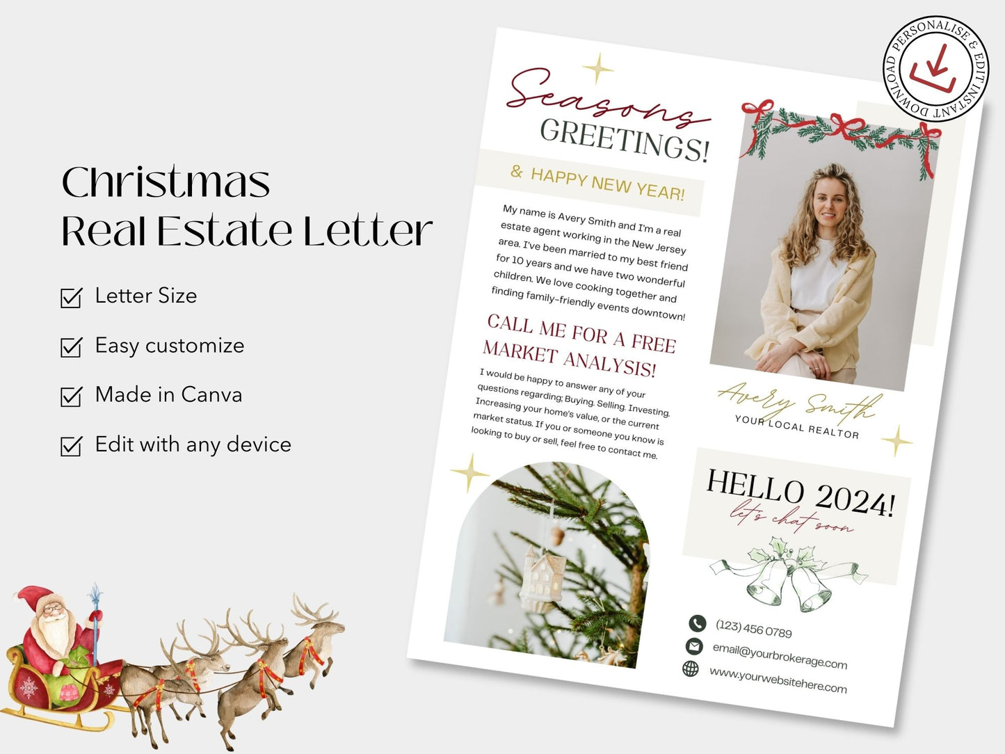 Real Estate Christmas Holiday Flyer - Extending Warm Holiday Greetings and Joy to Clients and the Community