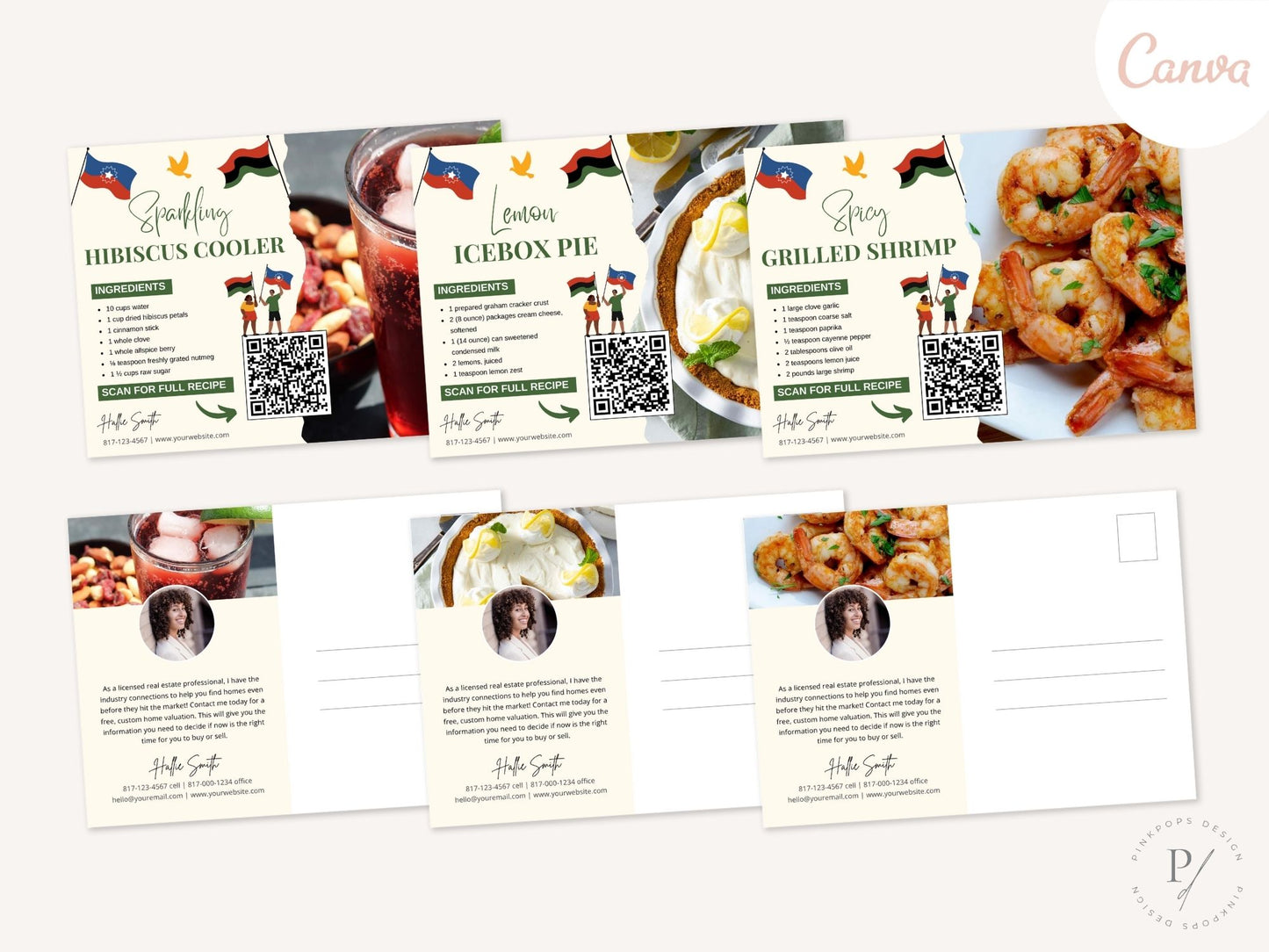 Juneteenth Real Estate Recipe Postcards - Celebrate cultural heritage with delicious recipes and community connection.