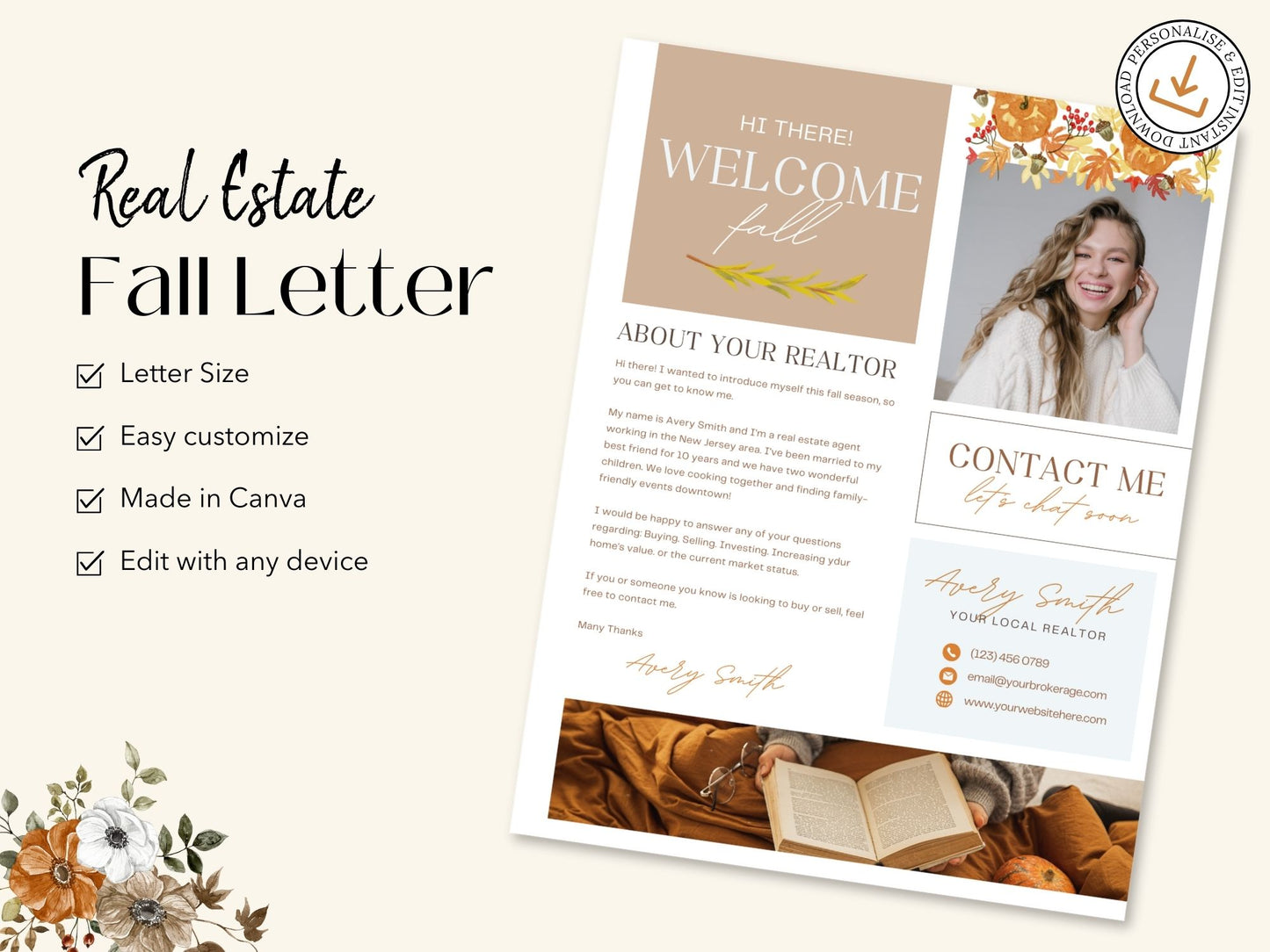 Real Estate Fall Real Estate Letter Vol 02 - Thoughtfully crafted letter template for sharing seasonal updates, expressing gratitude, and maintaining a strong connection with your real estate audience during the fall season.