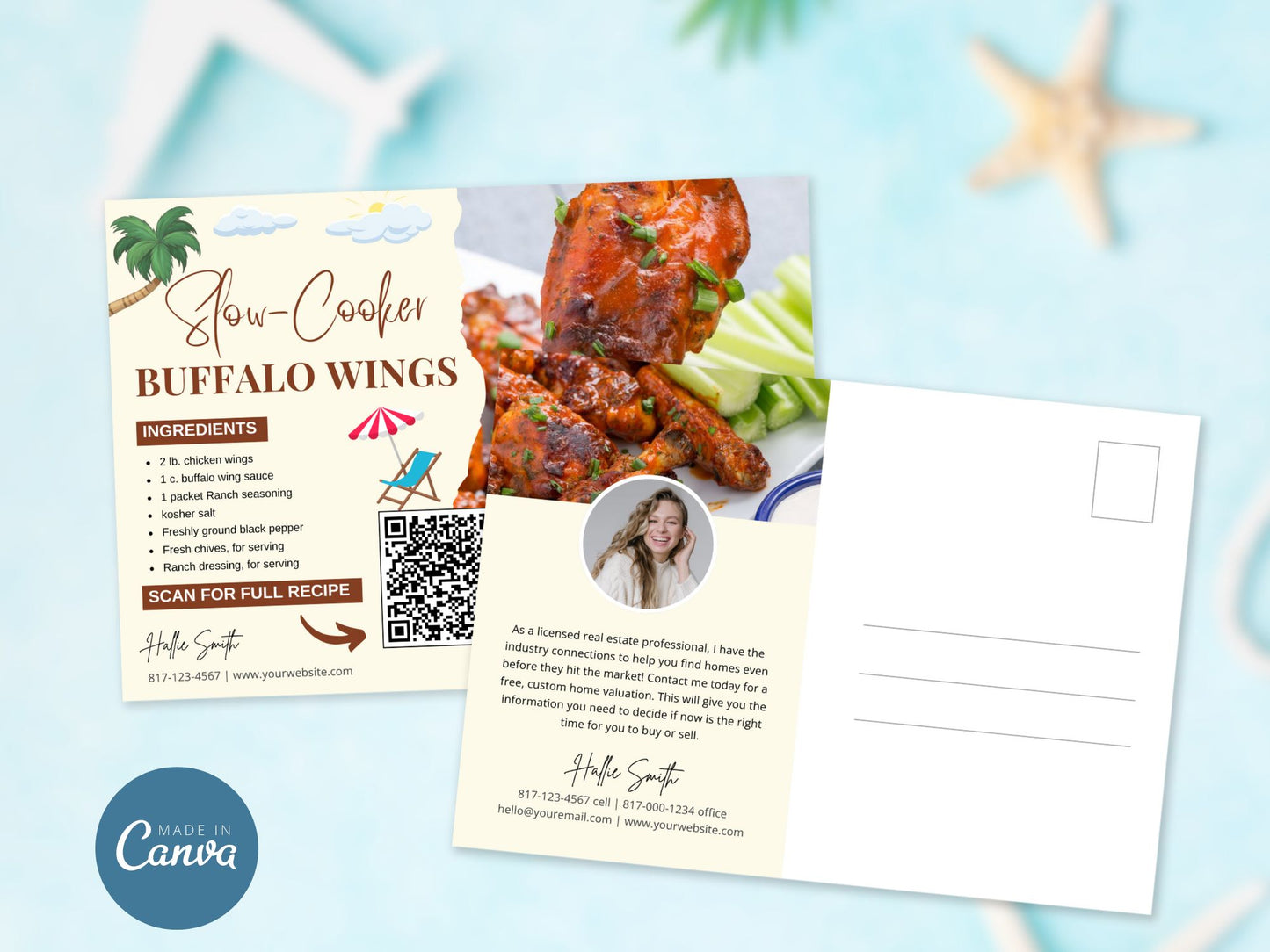 Summer Real Estate Recipe Postcards - Embrace the flavors of the season with refreshing recipes and vibrant postcards.