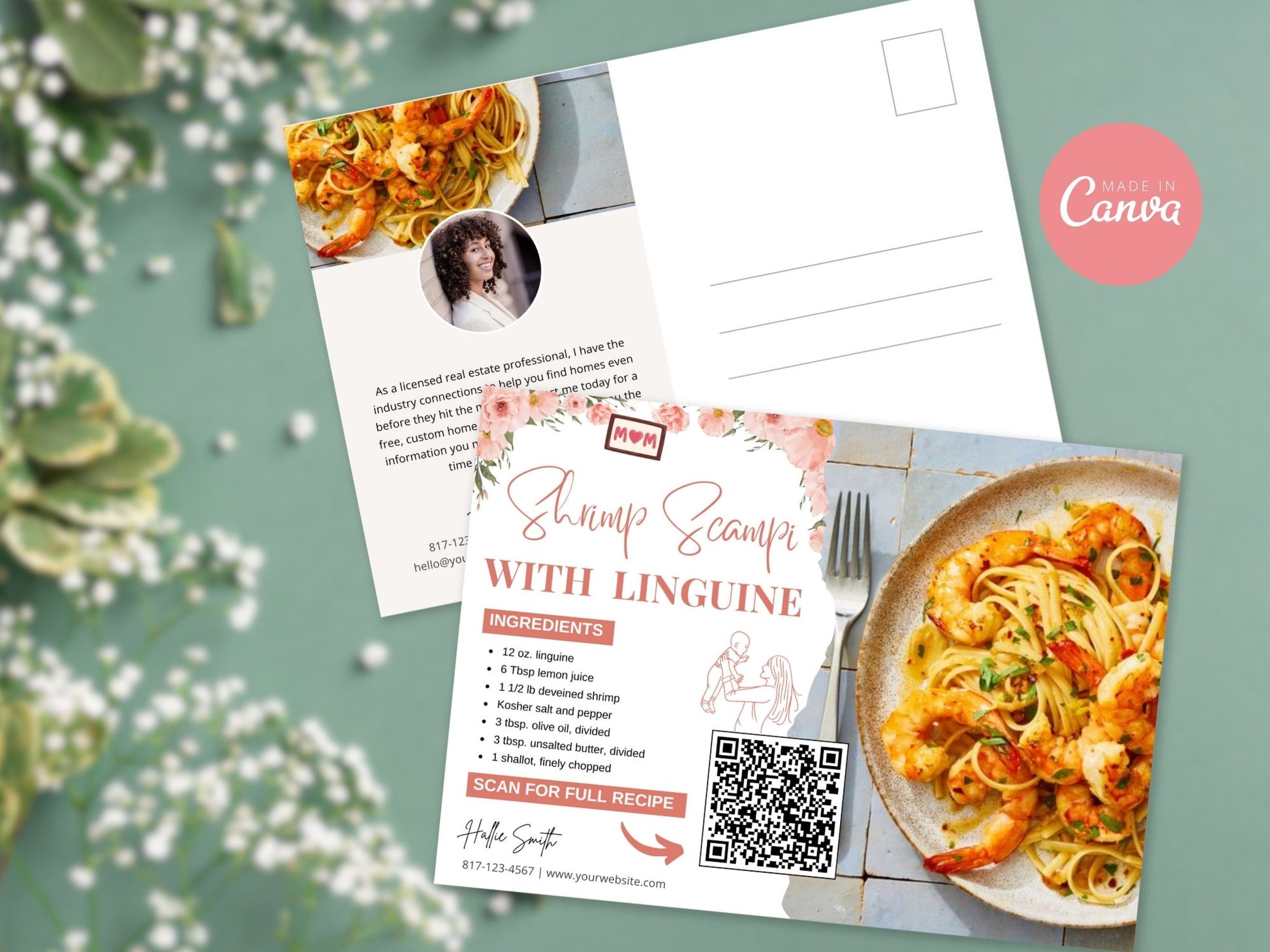 Mother's Day Recipe Postcards - Heartwarming postcards with delightful recipes for personalized real estate marketing on Mother's Day.