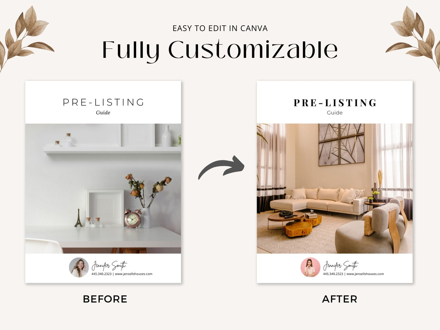 Minimal Pre-Listing Guide template for real estate agents to prepare sellers for the listing
process.