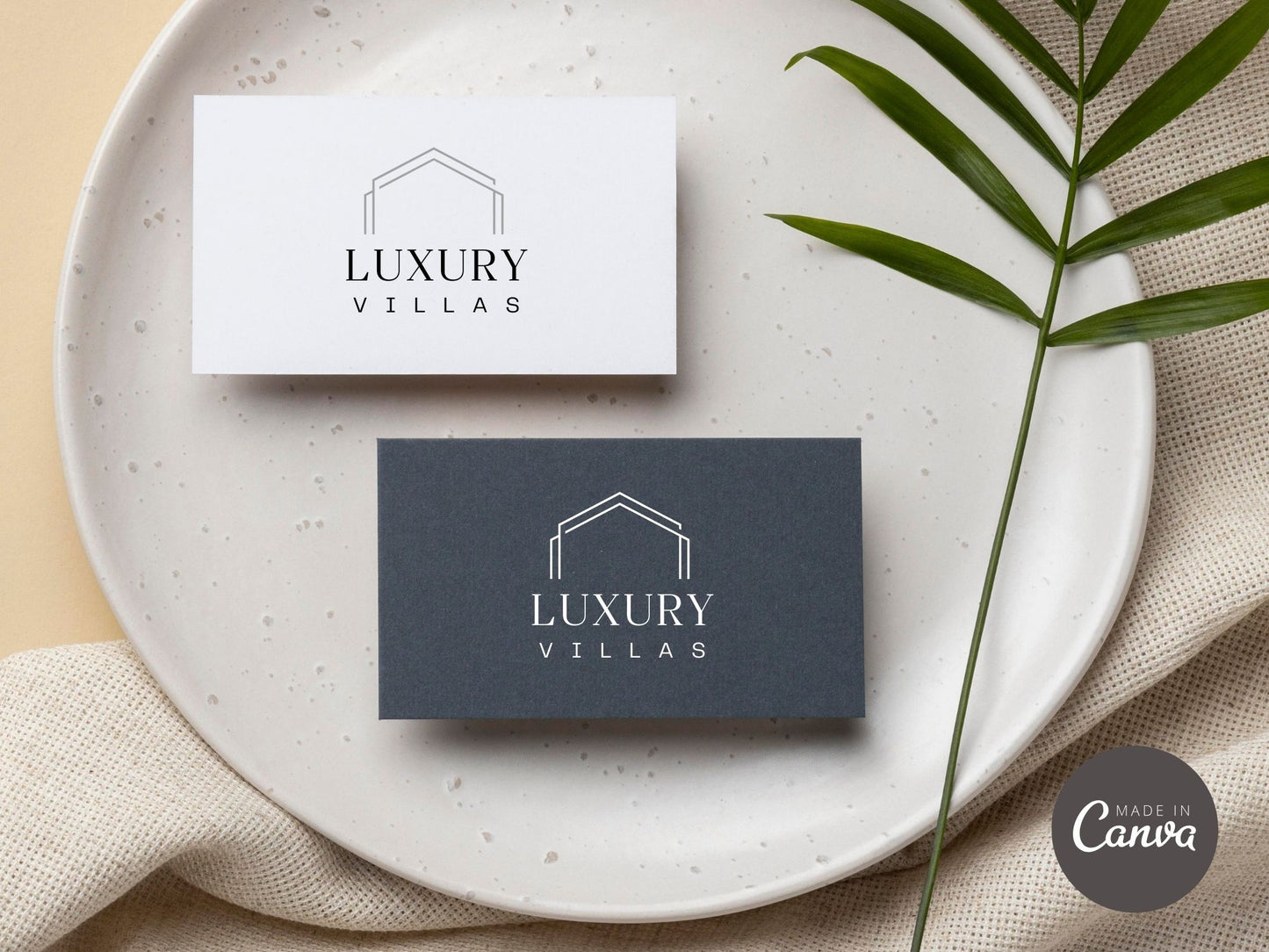 Luxury Villas Logo Template - Elegant and sleek logo designed for luxury real estate professionals.
