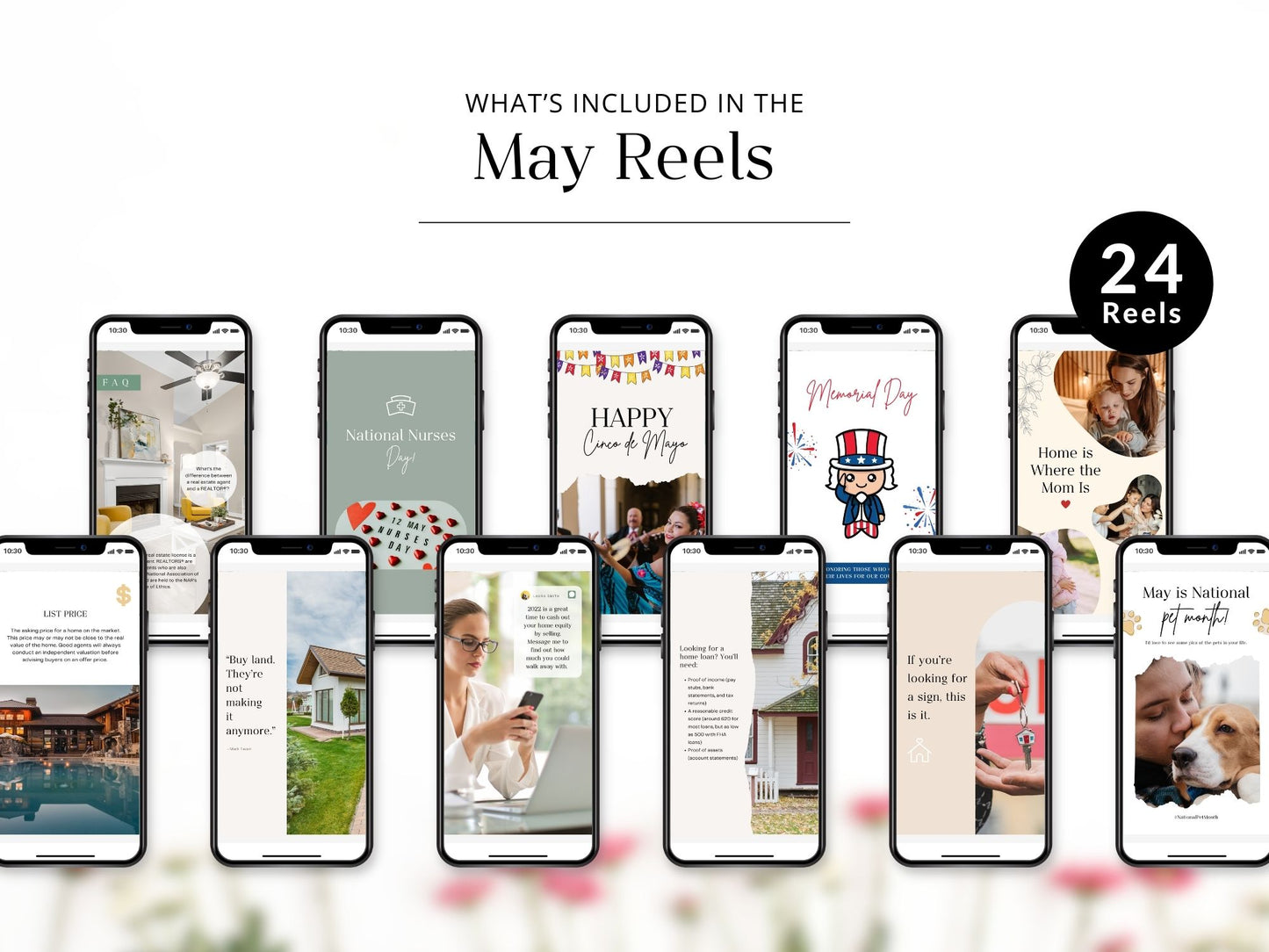 Editable May real estate Instagram reels for agents