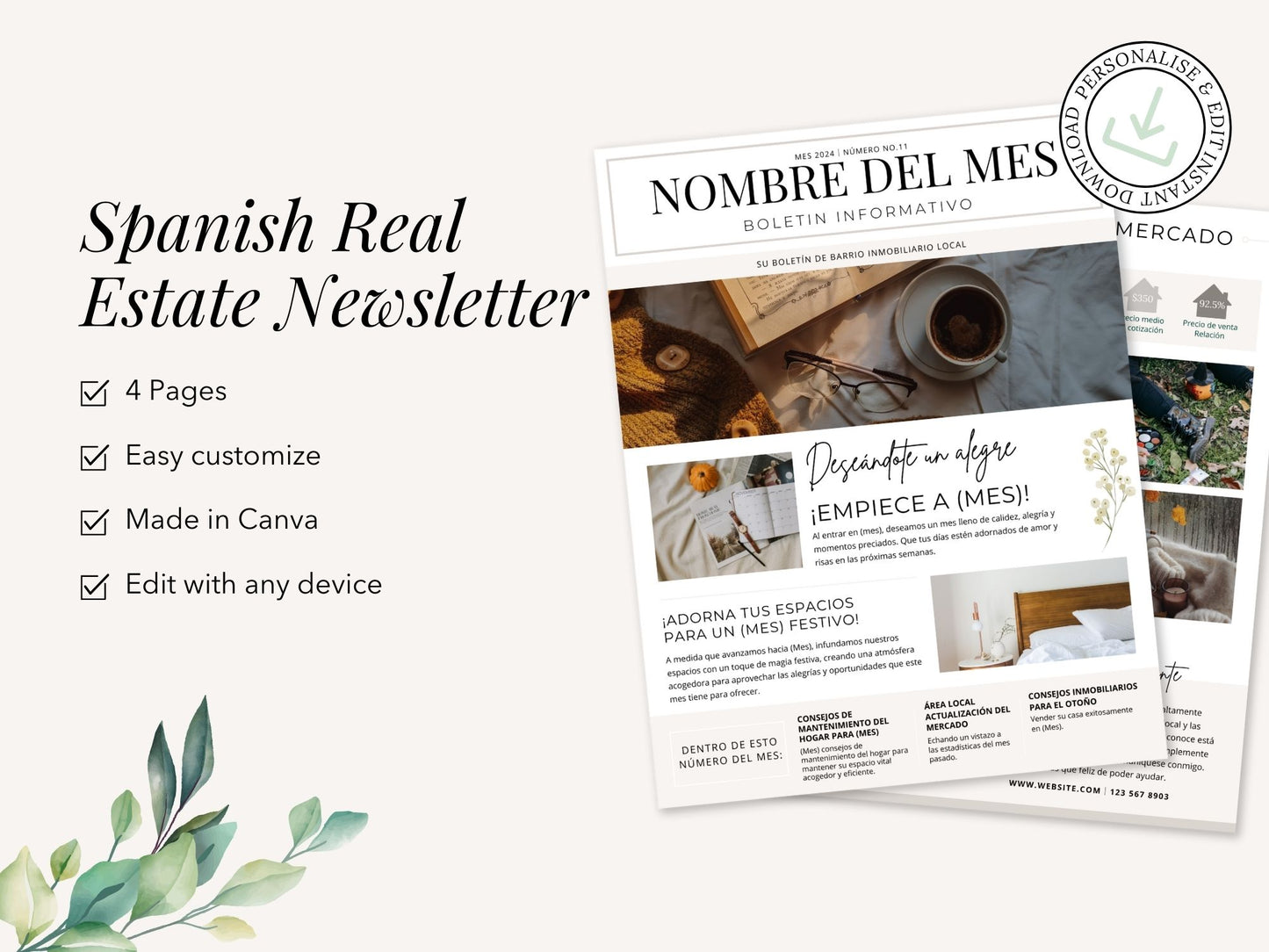 Spanish Real Estate Newsletter Vol 01- Informative real estate updates for Spanish-speaking clients.