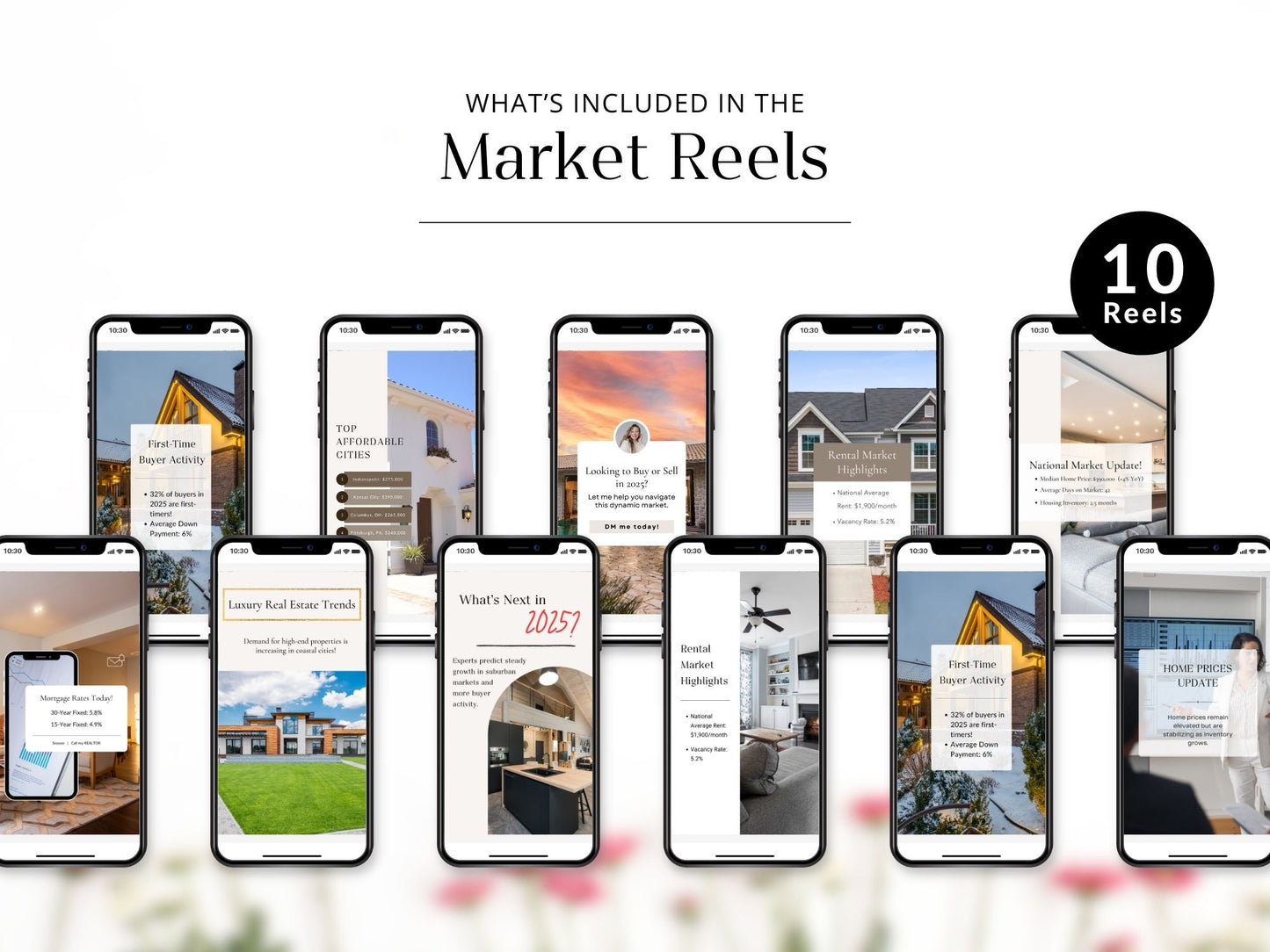 Engaging real estate market reels highlighting trends, updates, and insights for buyers and sellers.