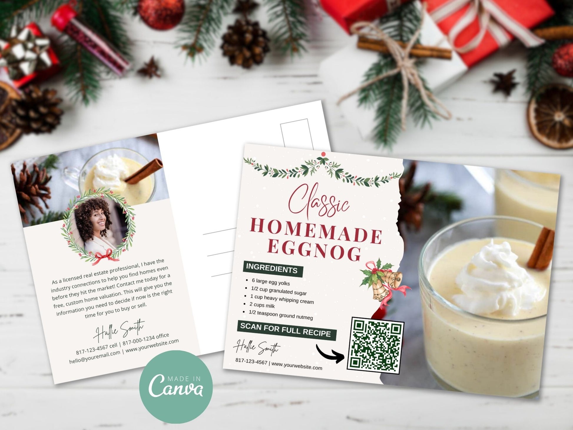Real Estate Christmas Recipe Postcard Bundle - Festive Holiday Recipes