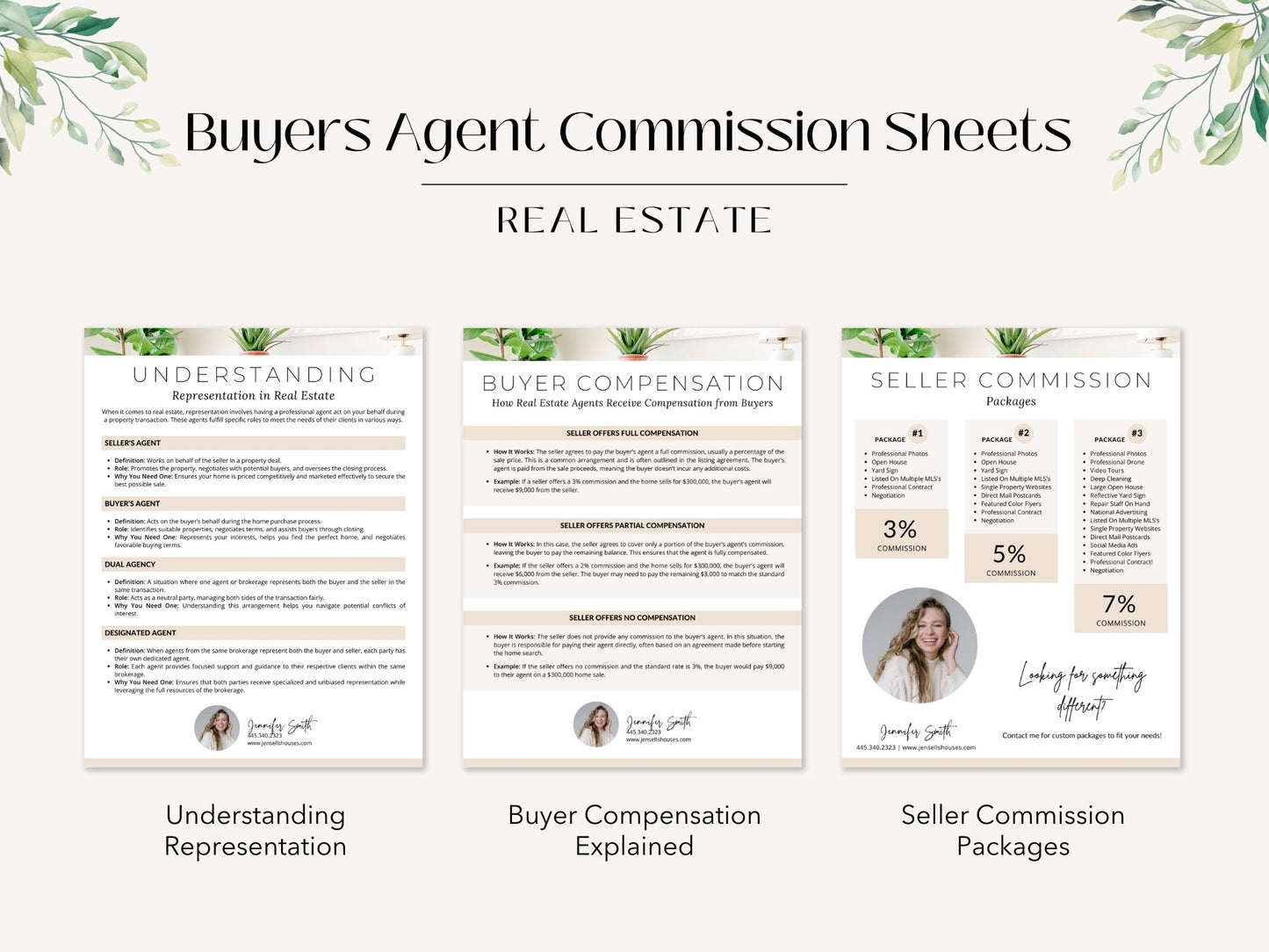 Buyers Agent Commission Sheets Vol 01 - Comprehensive documents including buyer
agreement, commission explanations, and compensation packages.