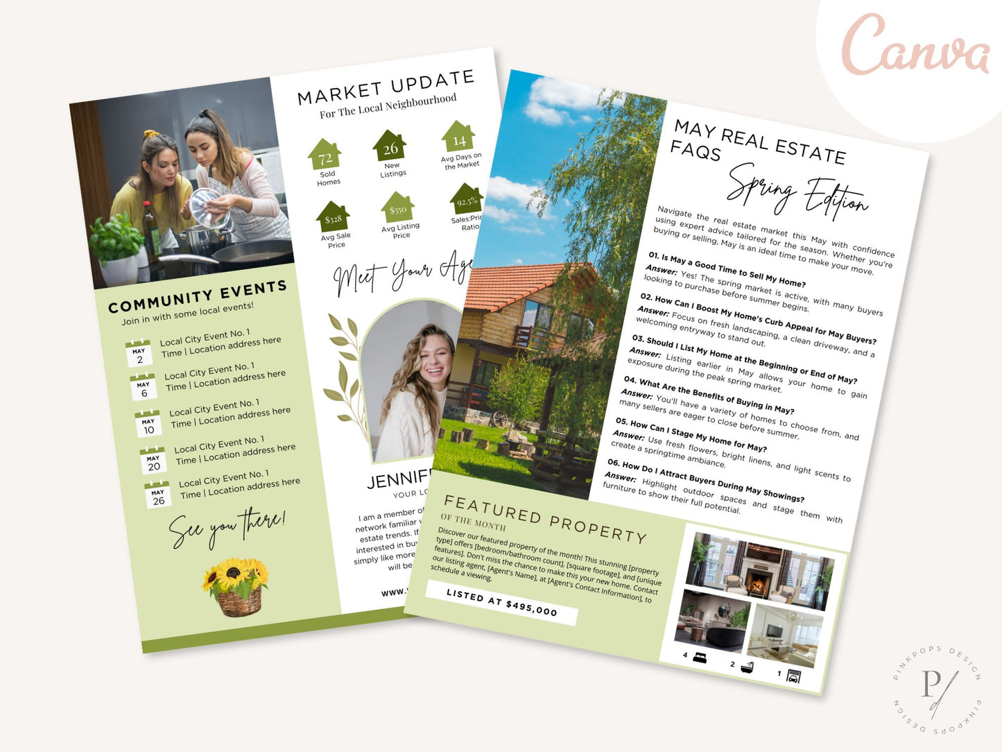 Editable May 2025 real estate newsletter with modern layout