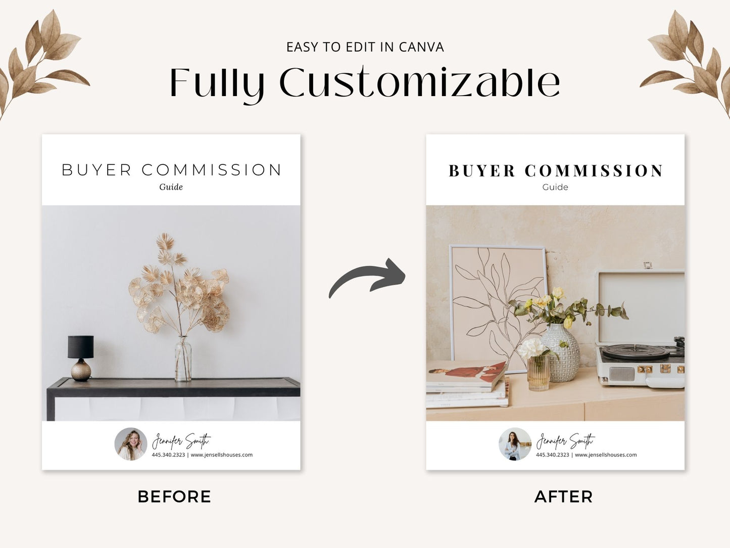 Minimal Buyer Commission Guide template detailing real estate commission structures for buyers.