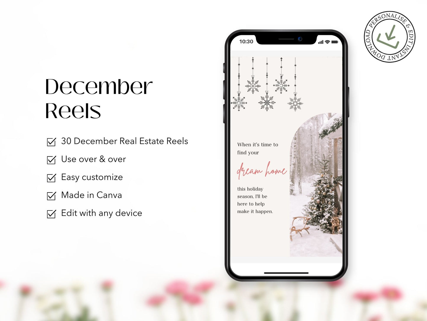 December 2024 holiday-themed real estate reels for social media marketing.